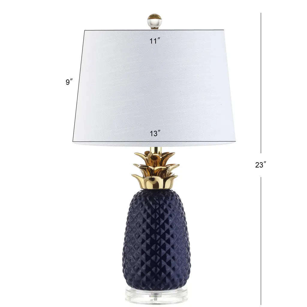 23" Clear Novelty Table Lamp With Drum Shade Homeroots Lighting