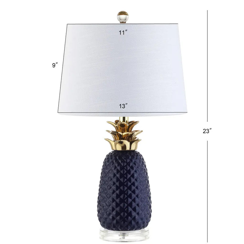 23" Clear Novelty Table Lamp With Drum Shade Homeroots Lighting