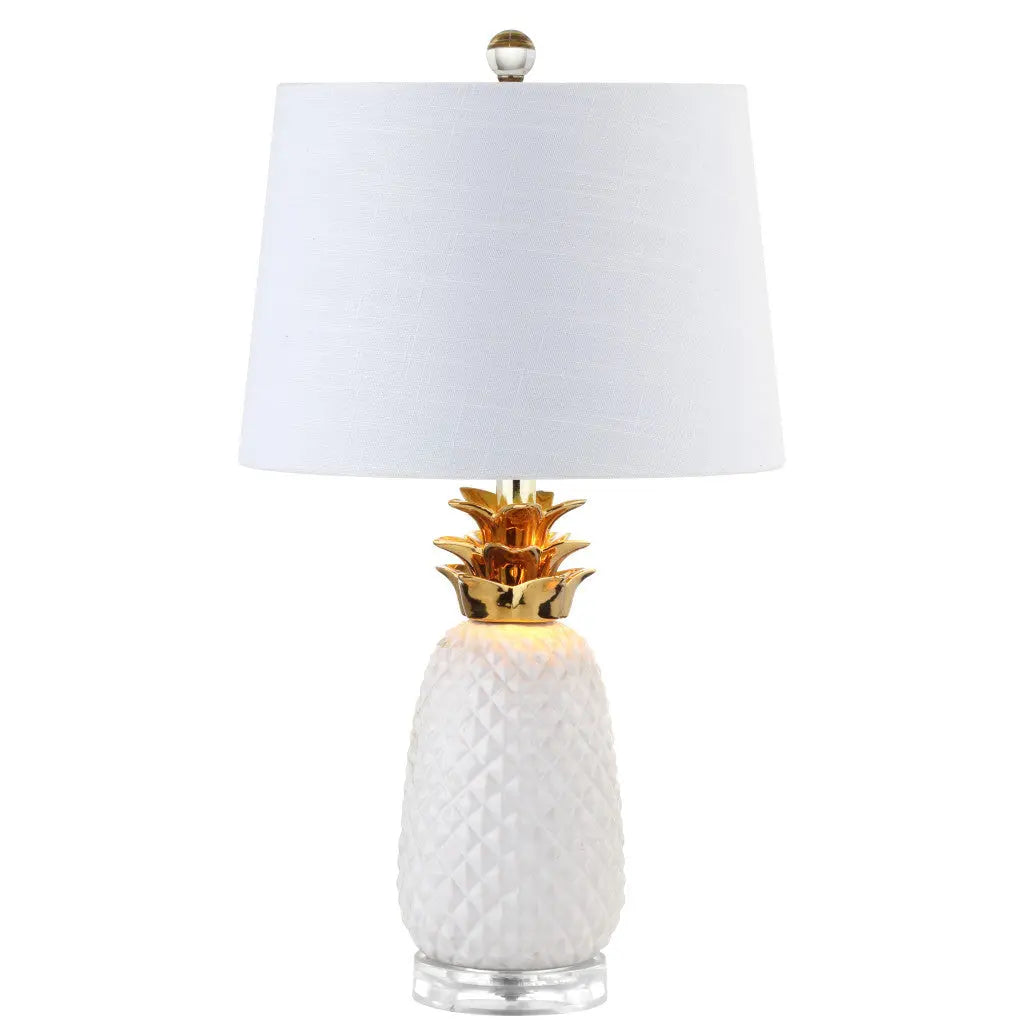 23" Clear Novelty Table Lamp With Drum Shade Homeroots Lighting