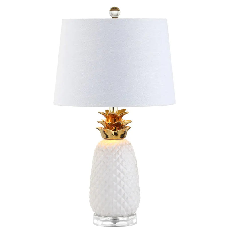 23" Clear Novelty Table Lamp With Drum Shade Homeroots Lighting