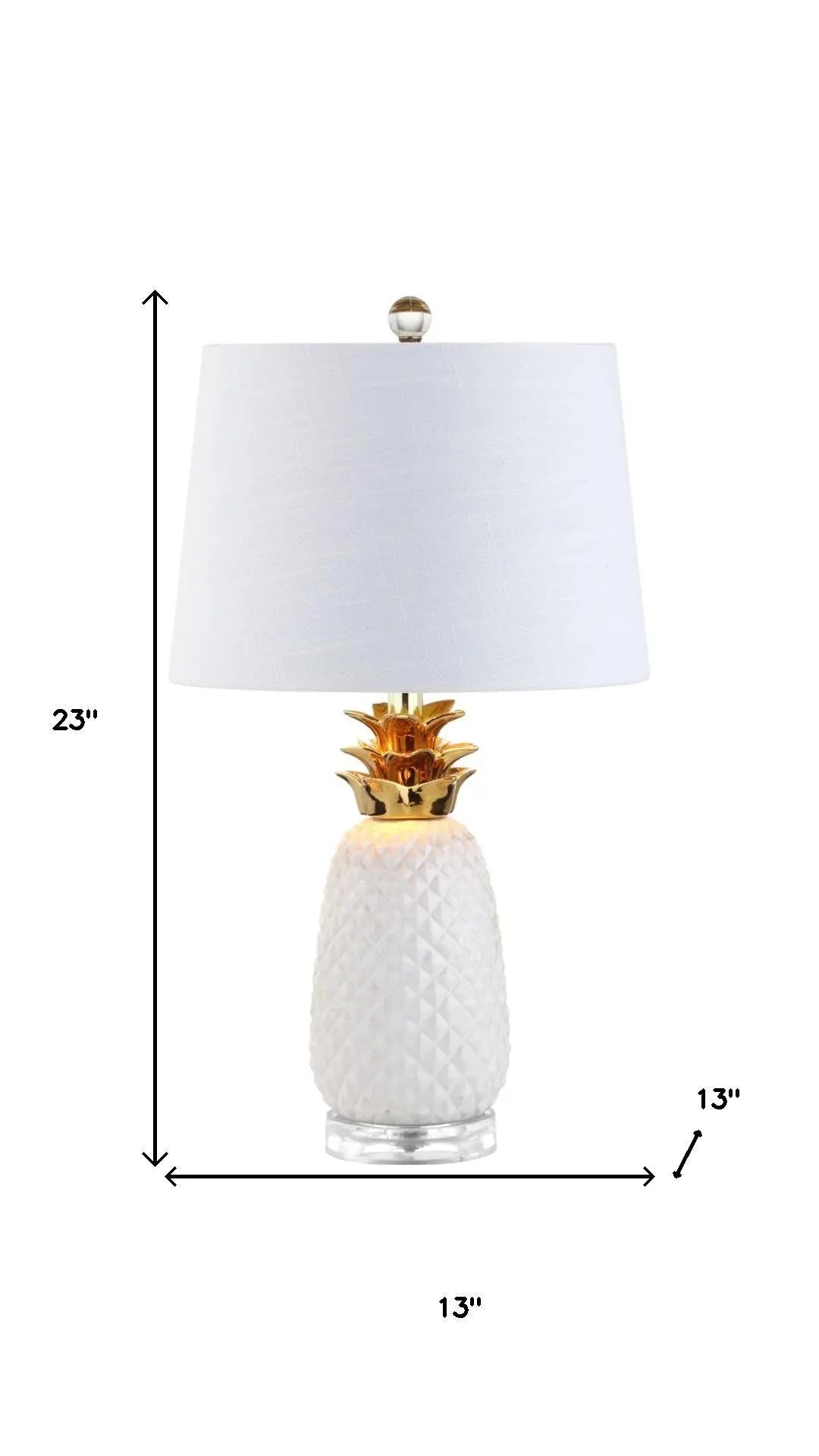 23" Clear Novelty Table Lamp With Drum Shade Homeroots Lighting