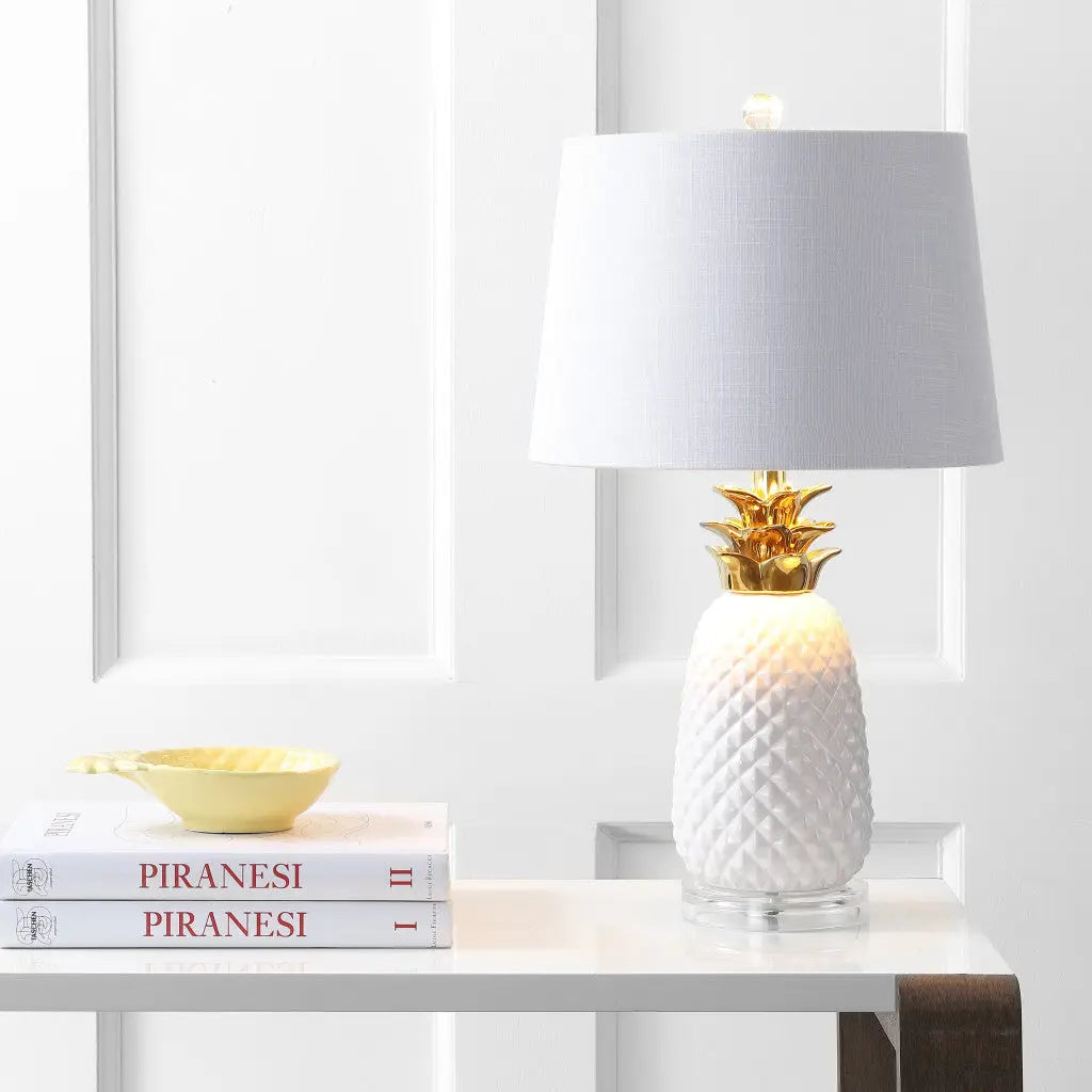23" Clear Novelty Table Lamp With Drum Shade Homeroots Lighting