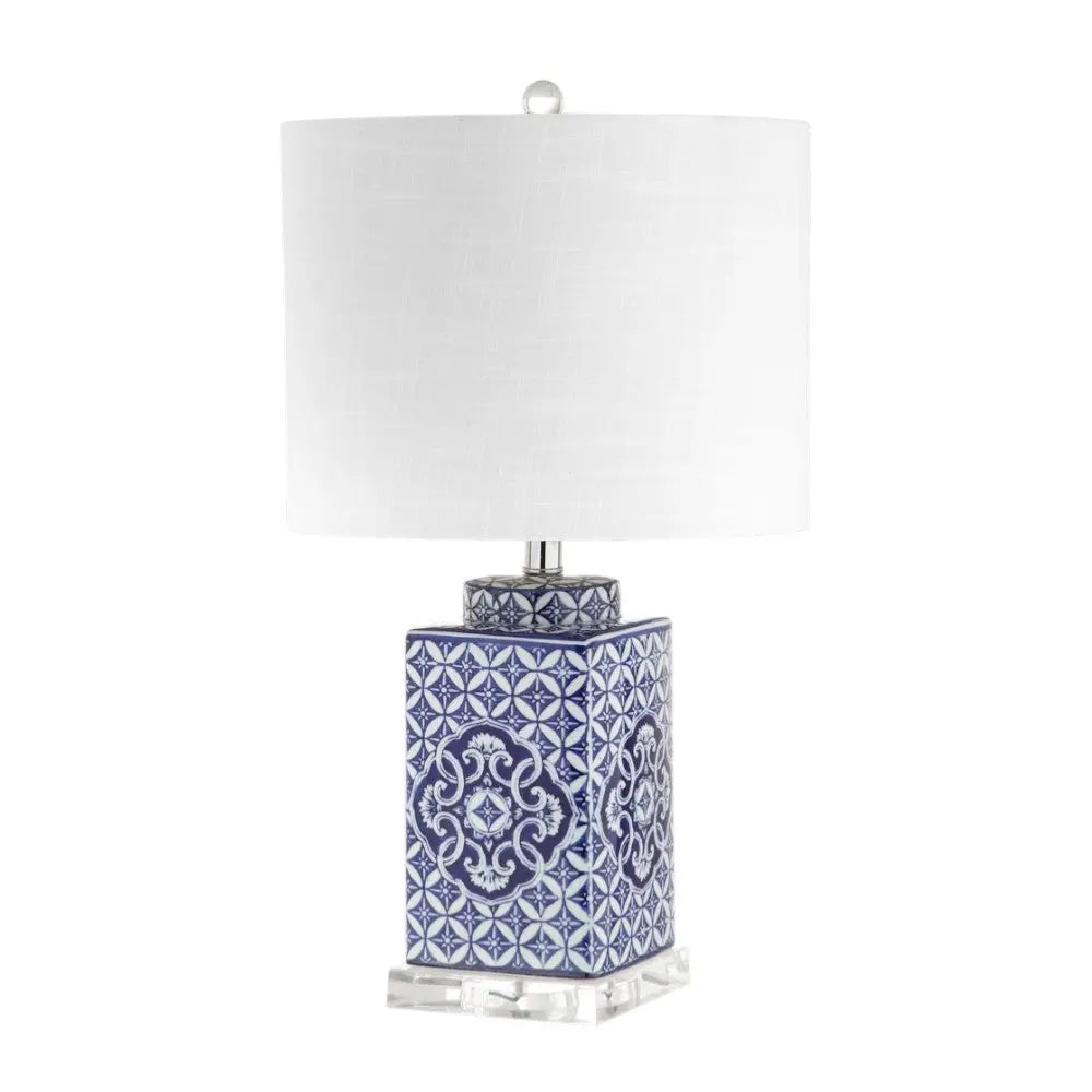 23" Clear Novelty Table Lamp With Drum Shade Homeroots Lighting