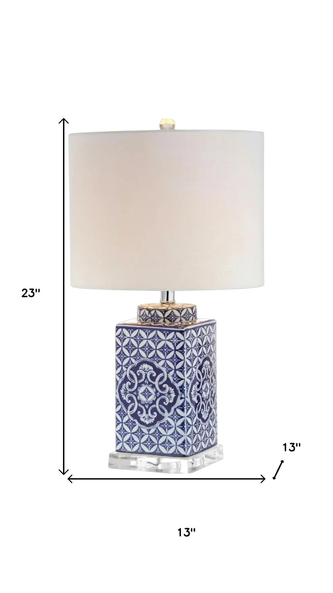 23" Clear Novelty Table Lamp With Drum Shade Homeroots Lighting