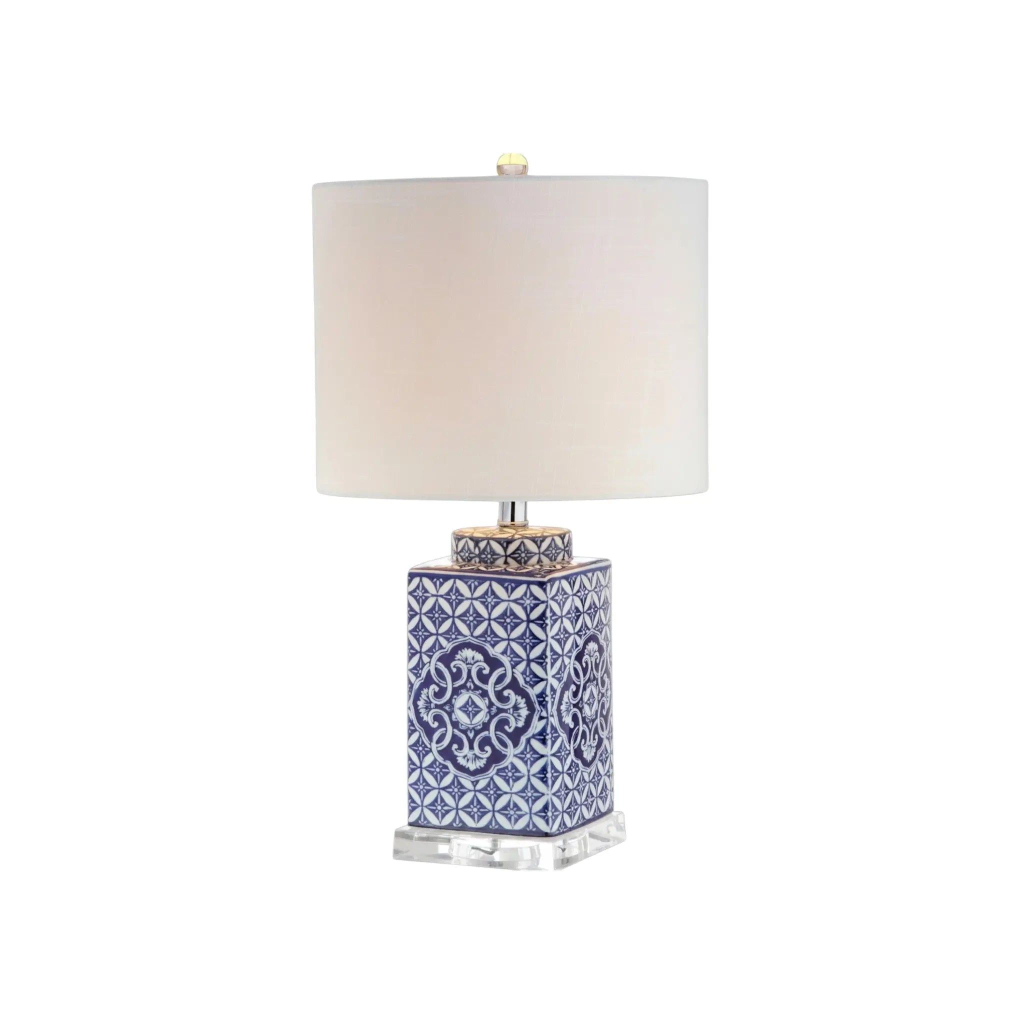23" Clear Novelty Table Lamp With Drum Shade Homeroots Lighting
