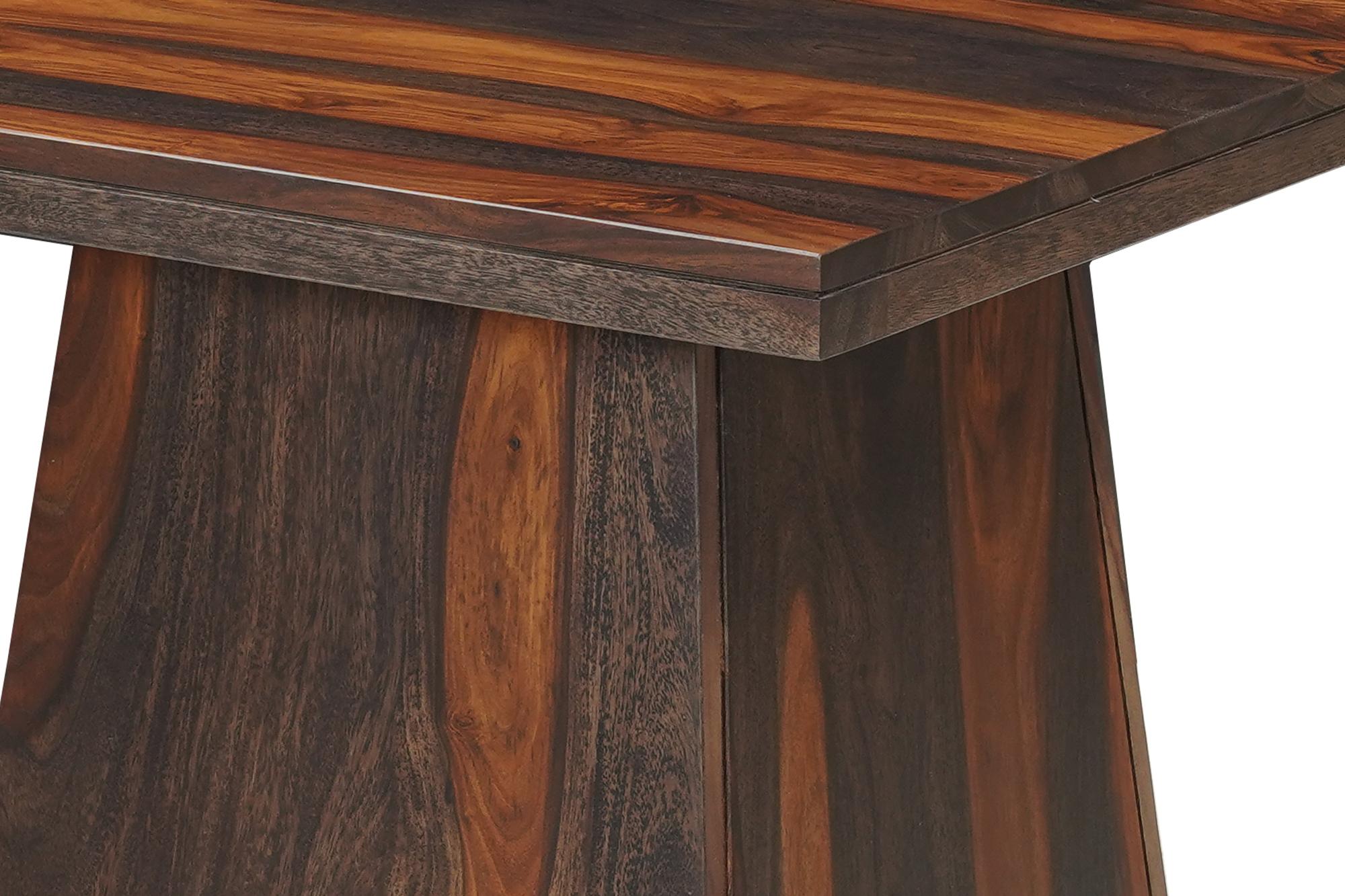 23" Dark Brown Solid Wood Square Pedestal End Table Homeroots Living Room