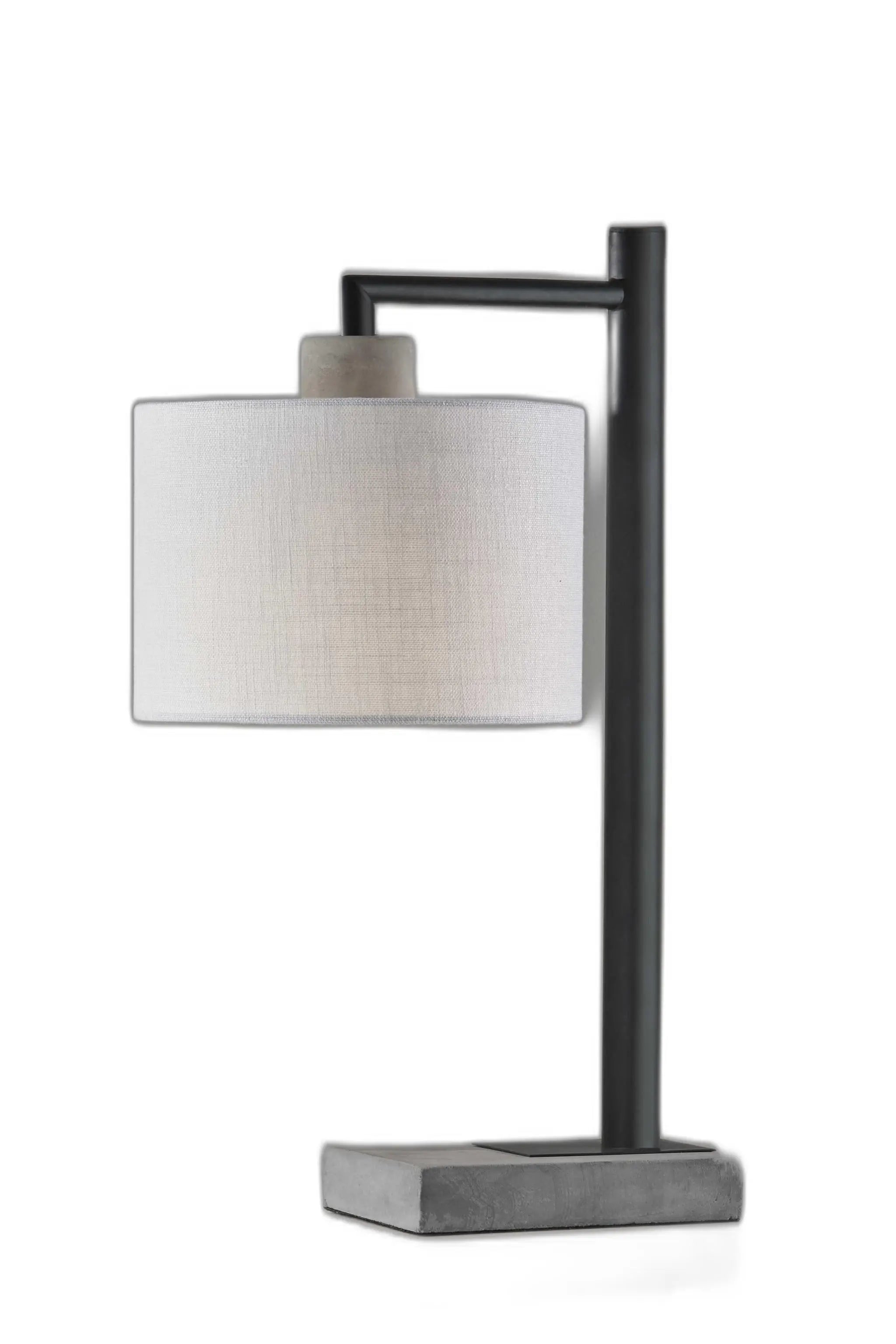 23" Gray Metal Novelty Table Lamp With White Empire Shade - GreatEagleInc