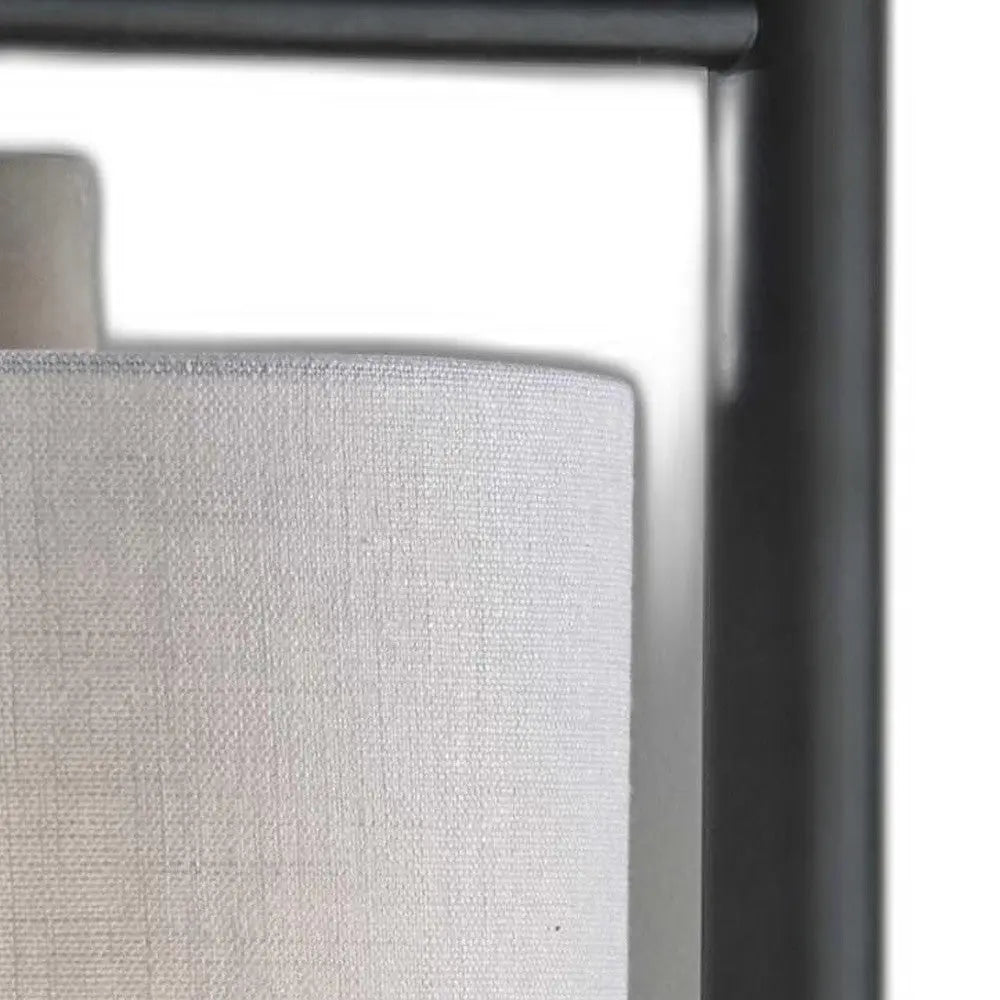 23" Gray Metal Novelty Table Lamp With White Empire Shade - GreatEagleInc