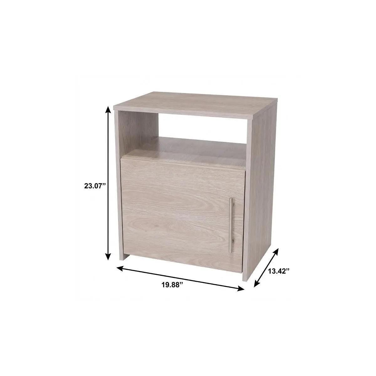 23" Gray Wood Nightstand Homeroots Bed & Bath