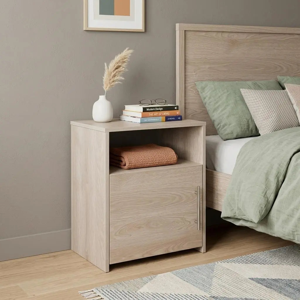 23" Gray Wood Nightstand Homeroots Bed & Bath