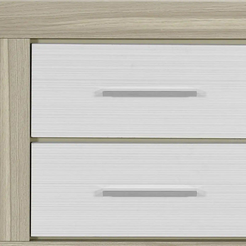 23" Natural And White Wood Square Two Drawer Nightstand Homeroots Bed & Bath