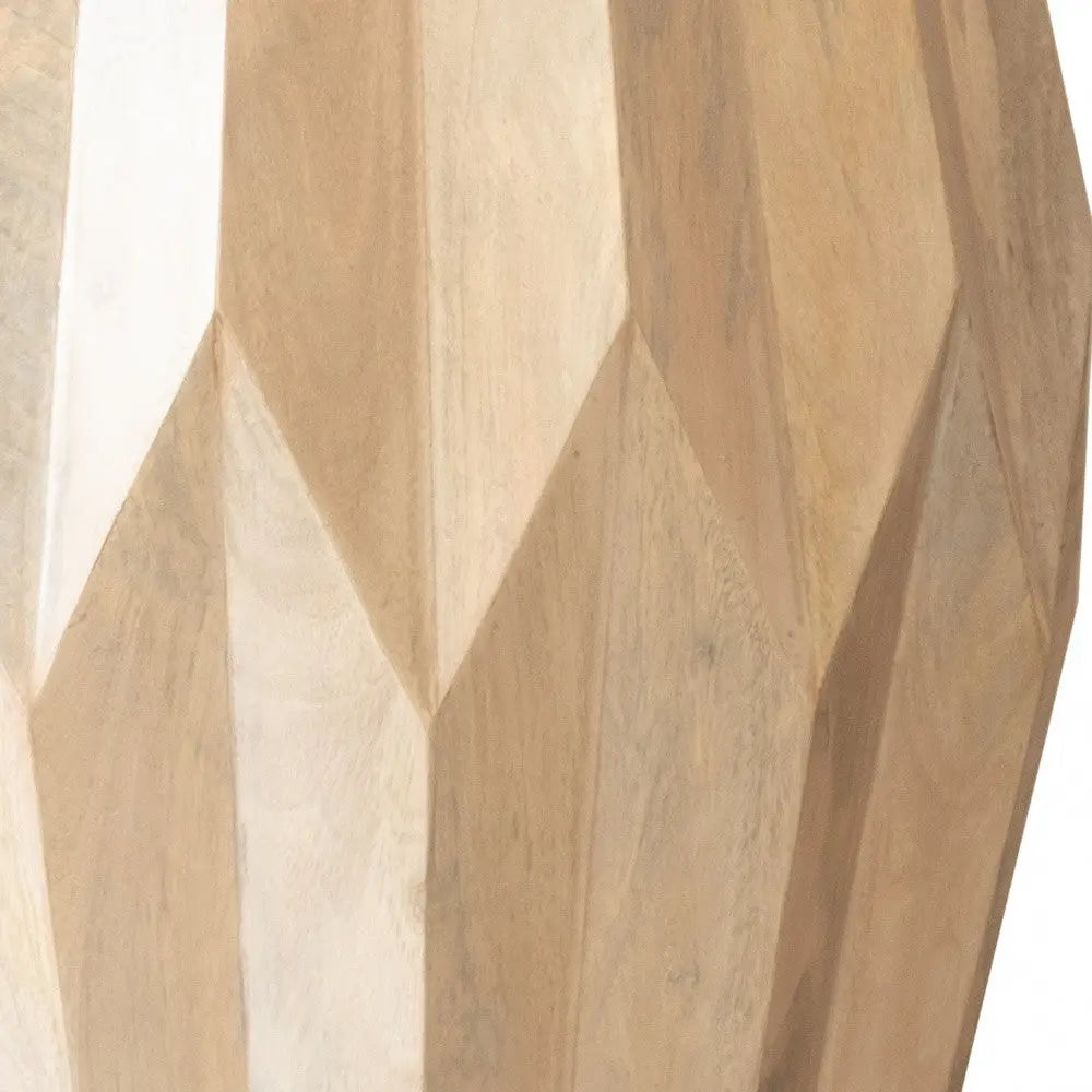 23" Natural Solid Wood Round Drum End Table - GreatEagleInc