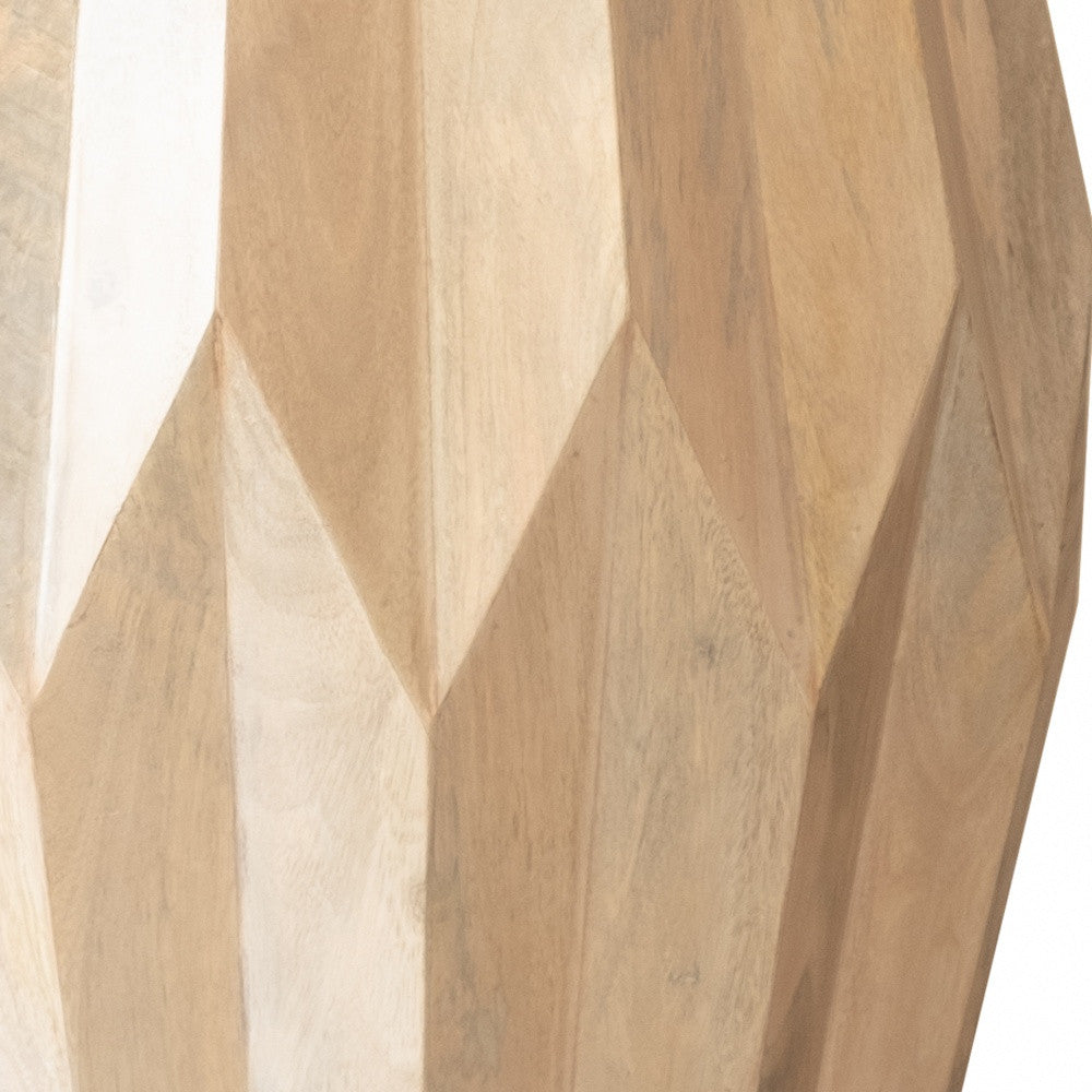 23" Natural Solid Wood Round Drum End Table - GreatEagleInc