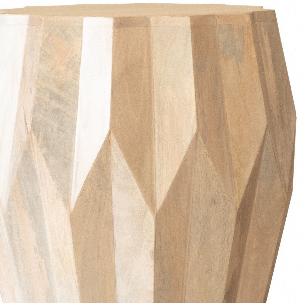 23" Natural Solid Wood Round Drum End Table - GreatEagleInc