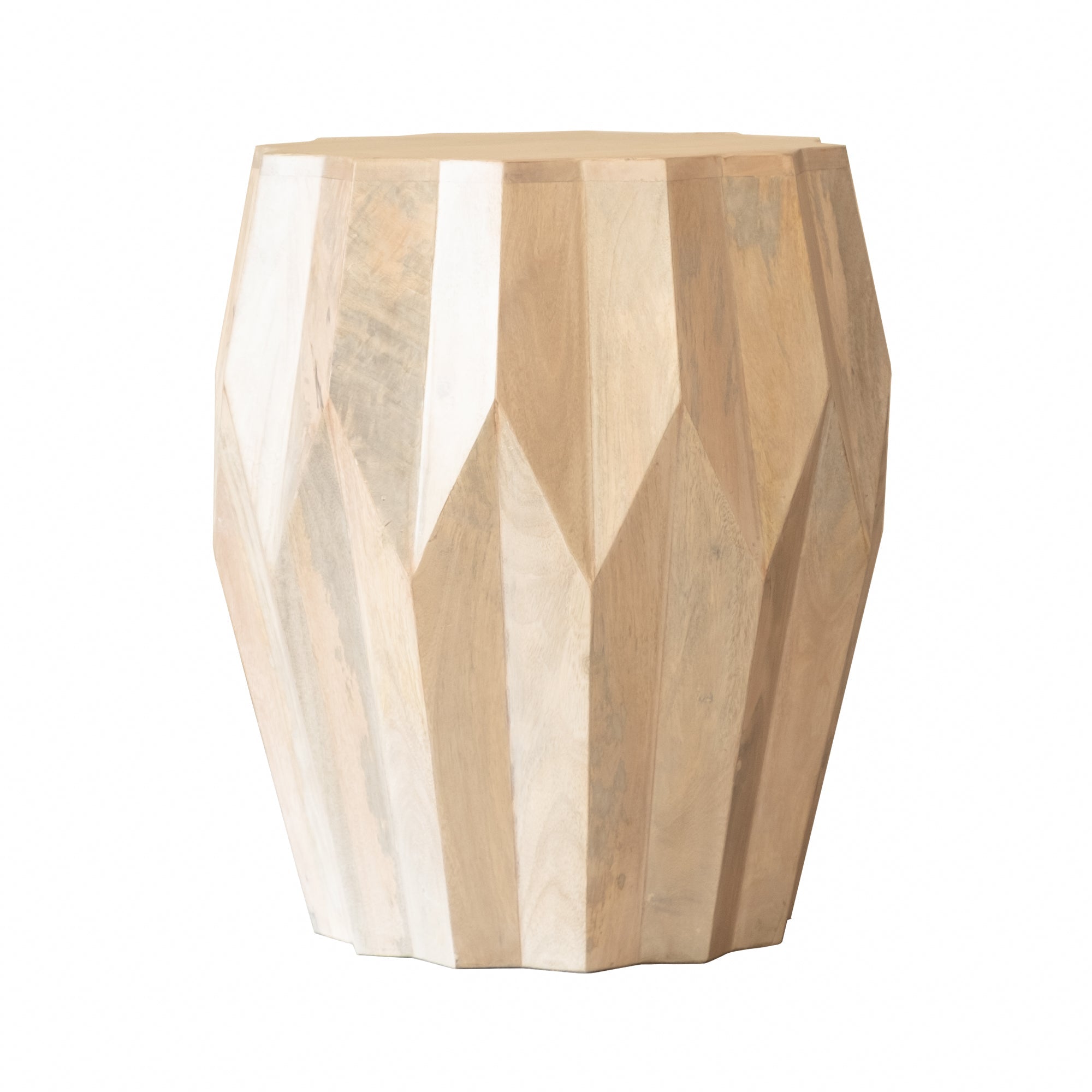 23" Natural Solid Wood Round Drum End Table - GreatEagleInc