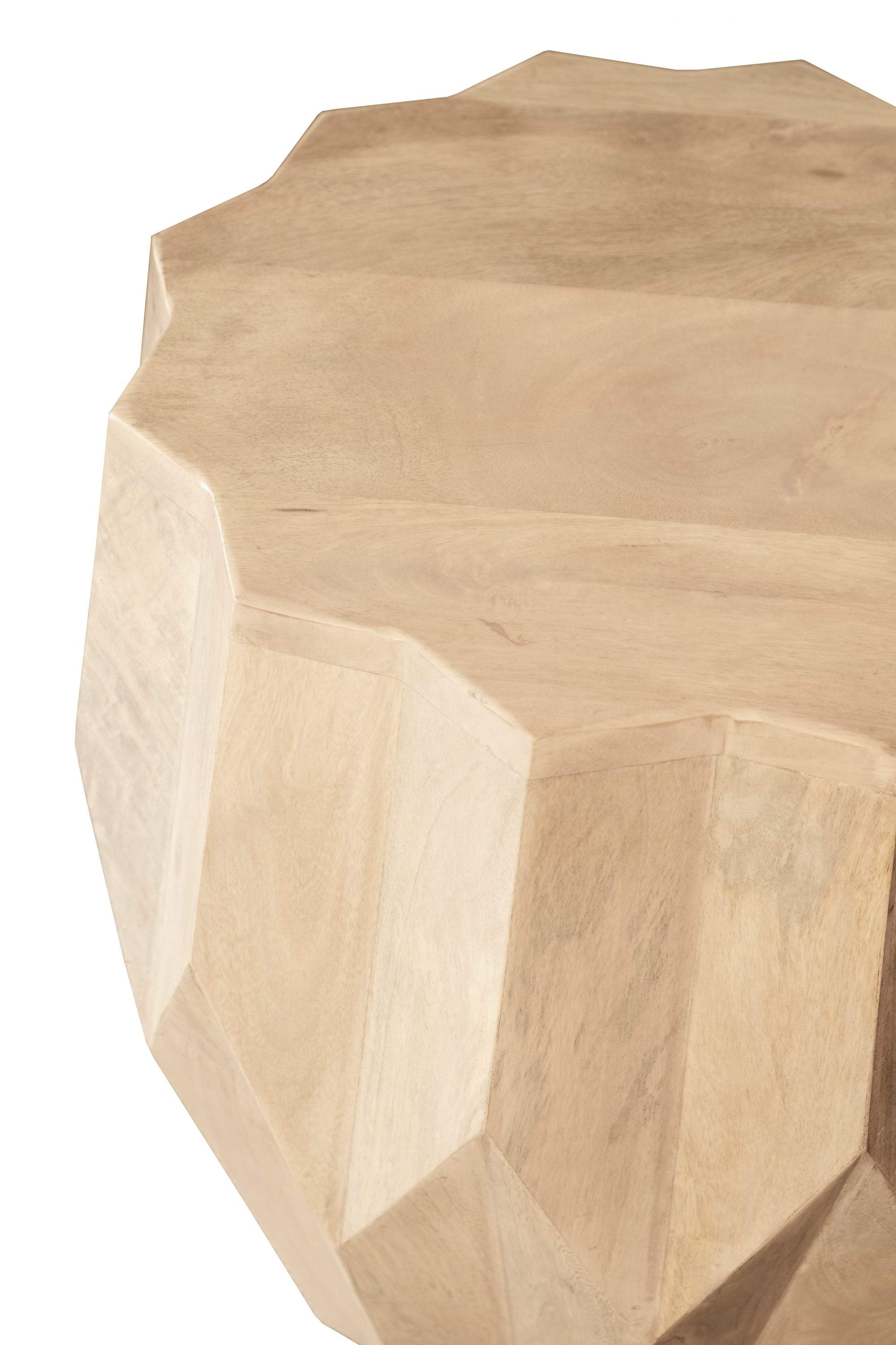 23" Natural Solid Wood Round Drum End Table - GreatEagleInc