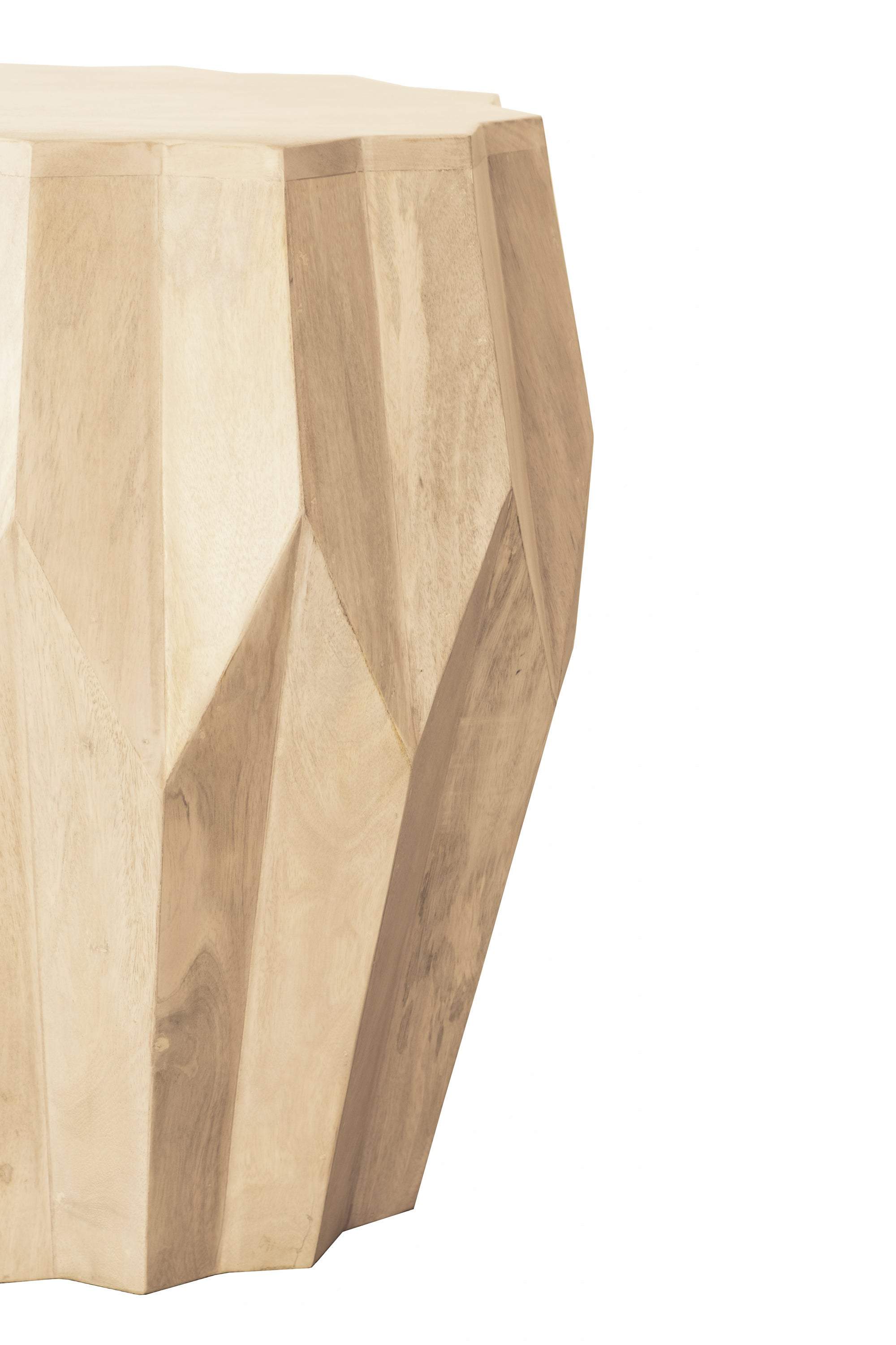 23" Natural Solid Wood Round Drum End Table - GreatEagleInc
