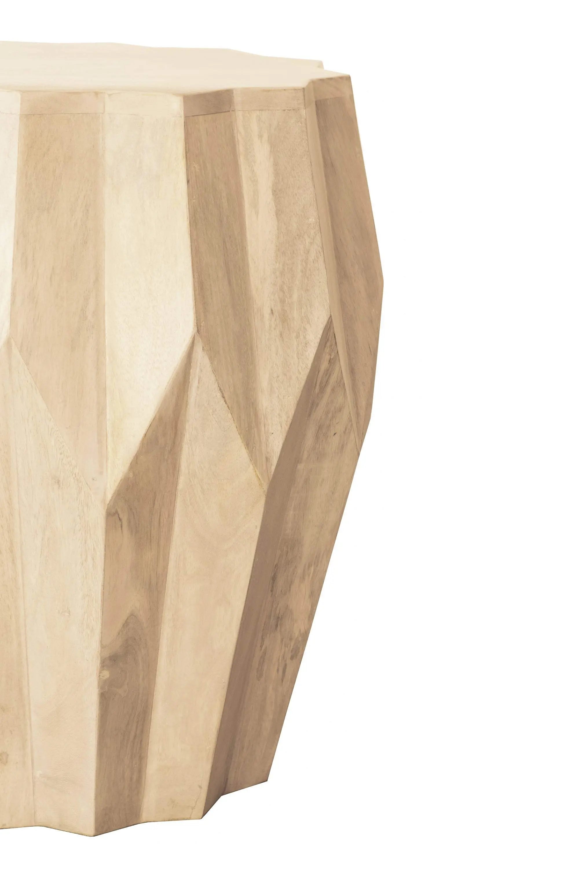 23" Natural Solid Wood Round Drum End Table - GreatEagleInc