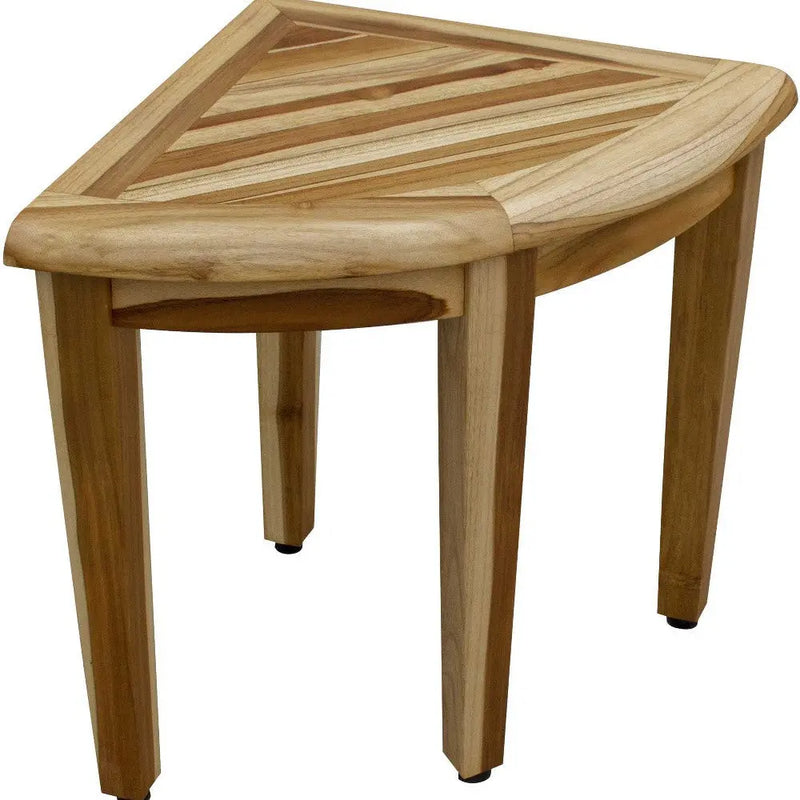 23" Natural Teak Corner Shower Bench Homeroots Bed & Bath