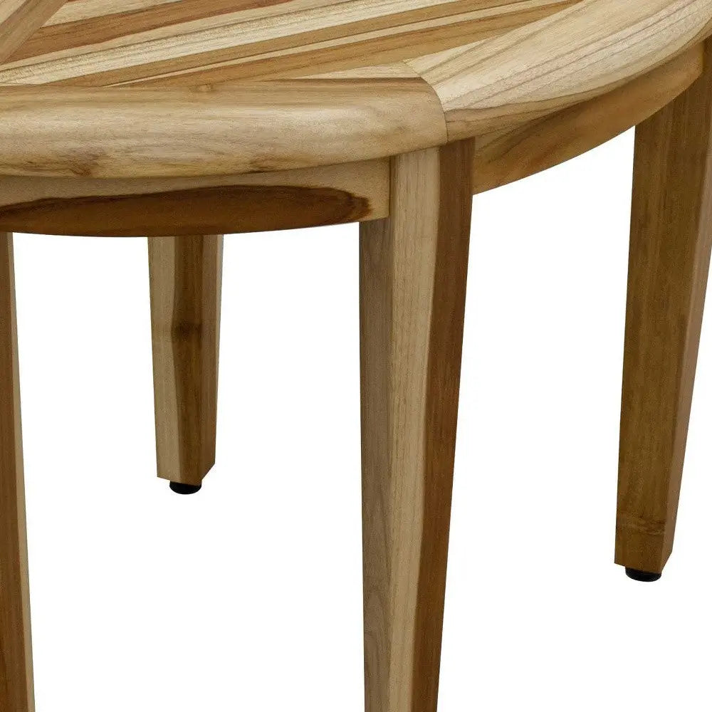 23" Natural Teak Corner Shower Bench Homeroots Bed & Bath