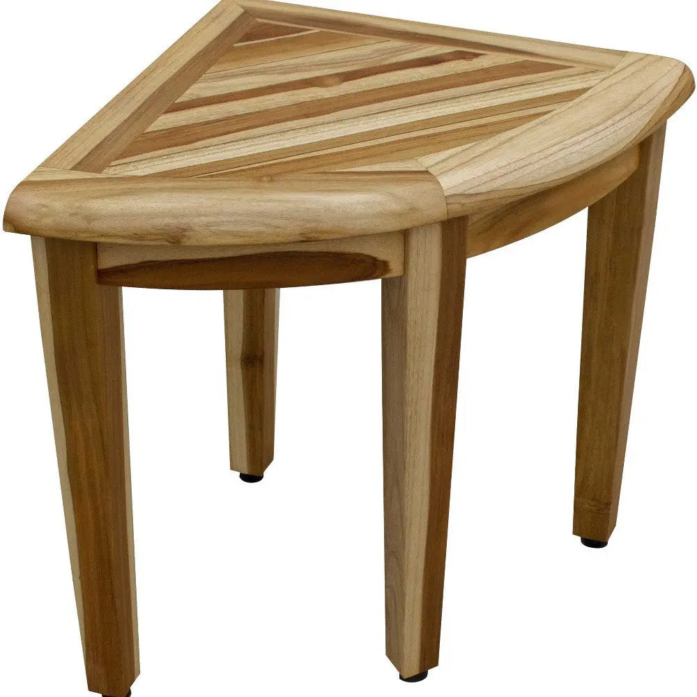 23" Natural Teak Corner Shower Bench Homeroots Bed & Bath