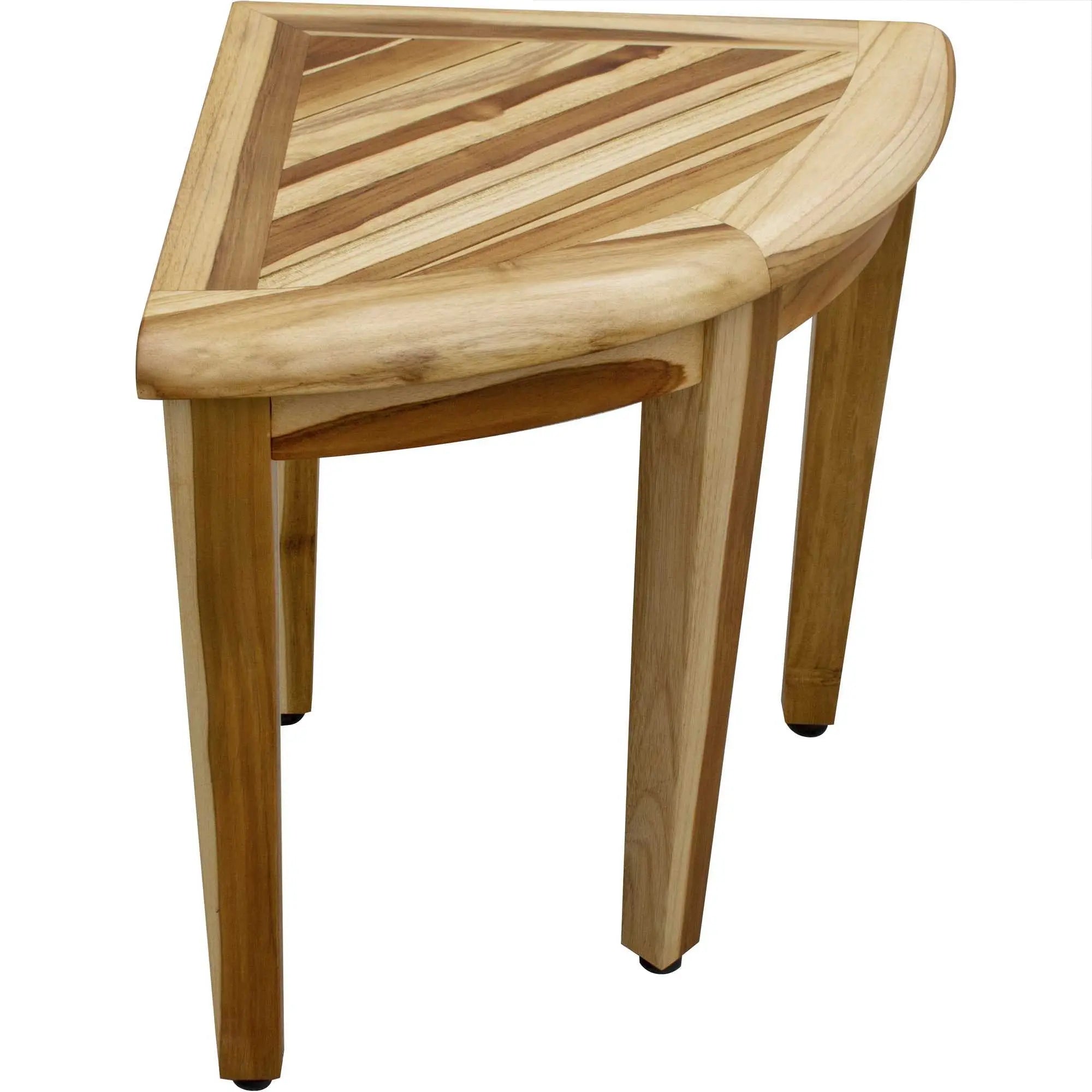 23" Natural Teak Corner Shower Bench Homeroots Bed & Bath