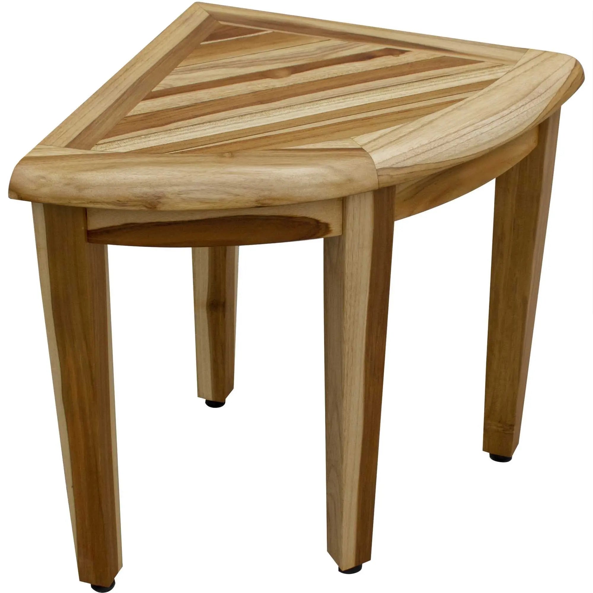 23" Natural Teak Corner Shower Bench Homeroots Bed & Bath