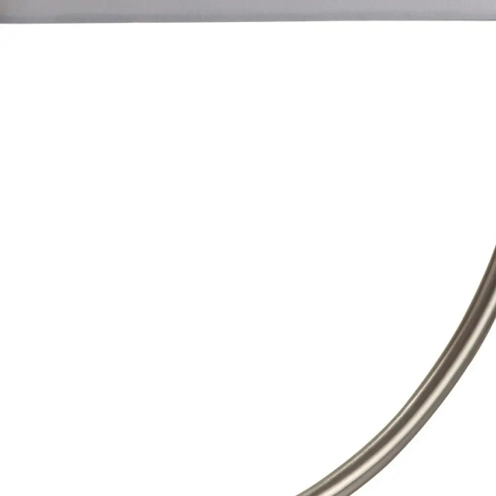 23" Silver Curved Table Lamp With White Rectangle Shade Homeroots Lighting