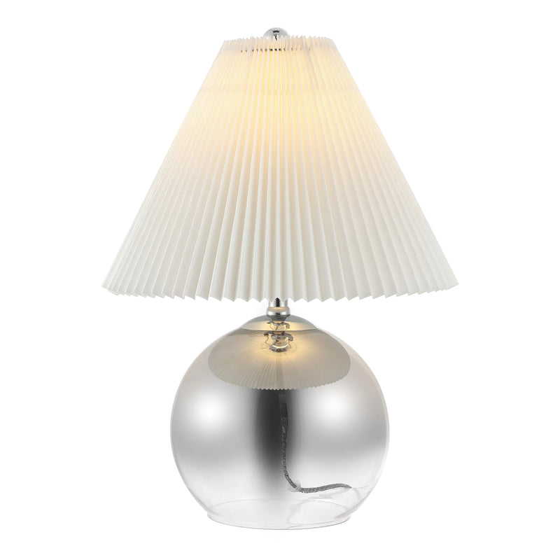 23" Silver Globe Lamp Base With Empire Shade Homeroots Lighting