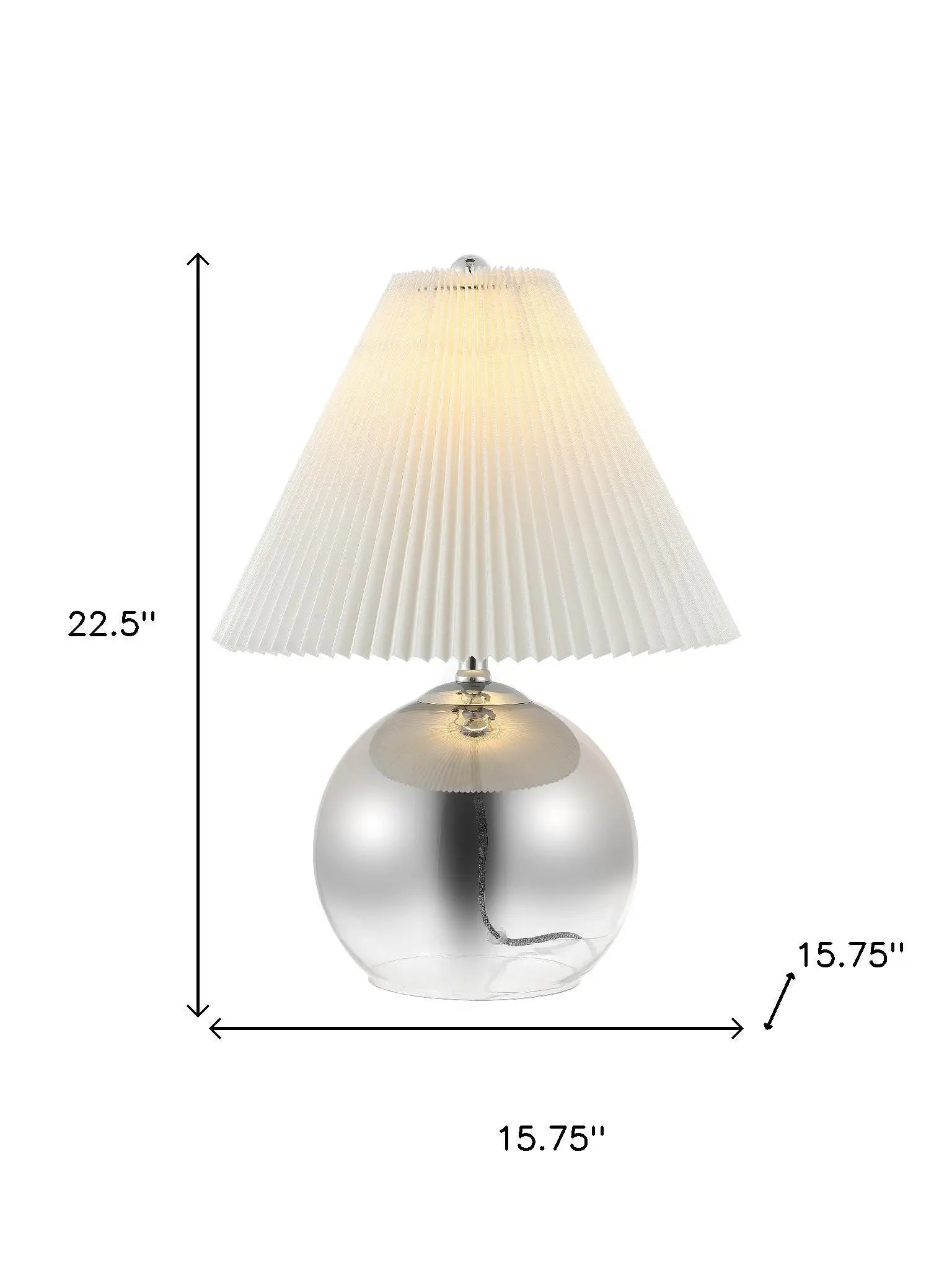 23" Silver Globe Lamp Base With Empire Shade Homeroots Lighting