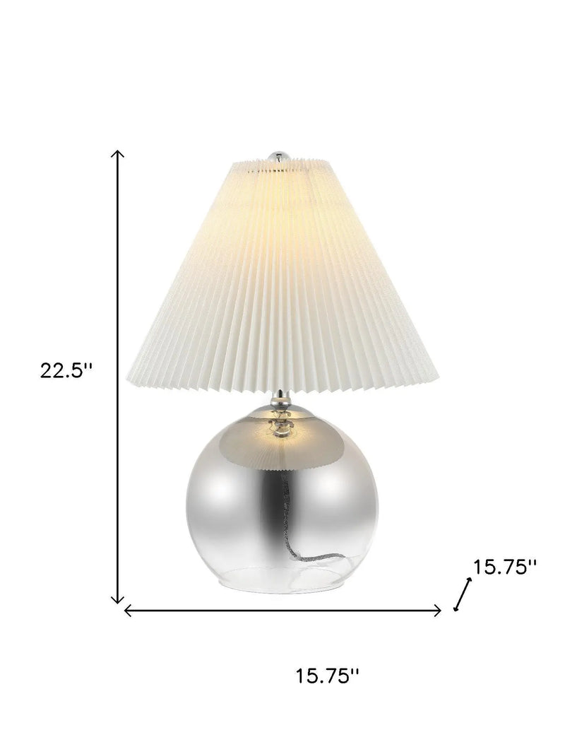 23" Silver Globe Lamp Base With Empire Shade Homeroots Lighting