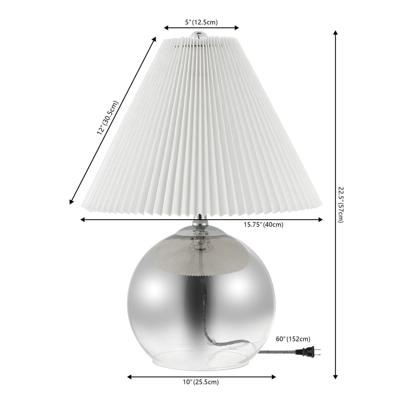 23" Silver Globe Lamp Base With Empire Shade Homeroots Lighting
