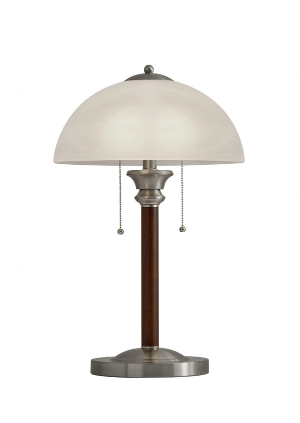 23" Silver Metal Standard Table Lamp With White Shade - GreatEagleInc