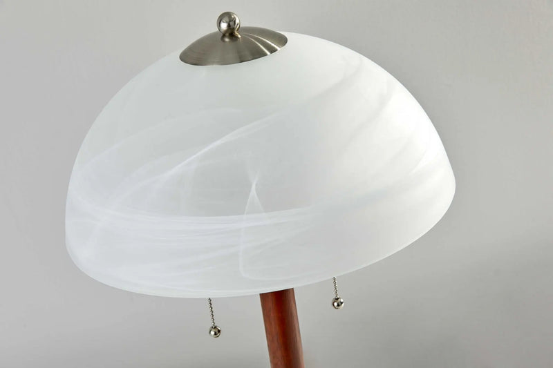23" Silver Metal Standard Table Lamp With White Shade - GreatEagleInc