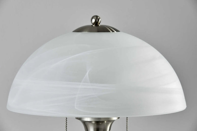 23" Silver Metal Standard Table Lamp With White Shade - GreatEagleInc