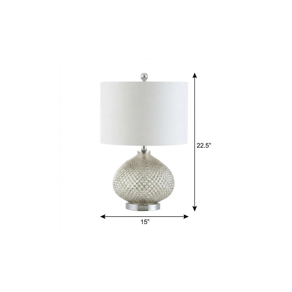 23" Silver Round Table Lamp With Drum Shade Homeroots Lighting