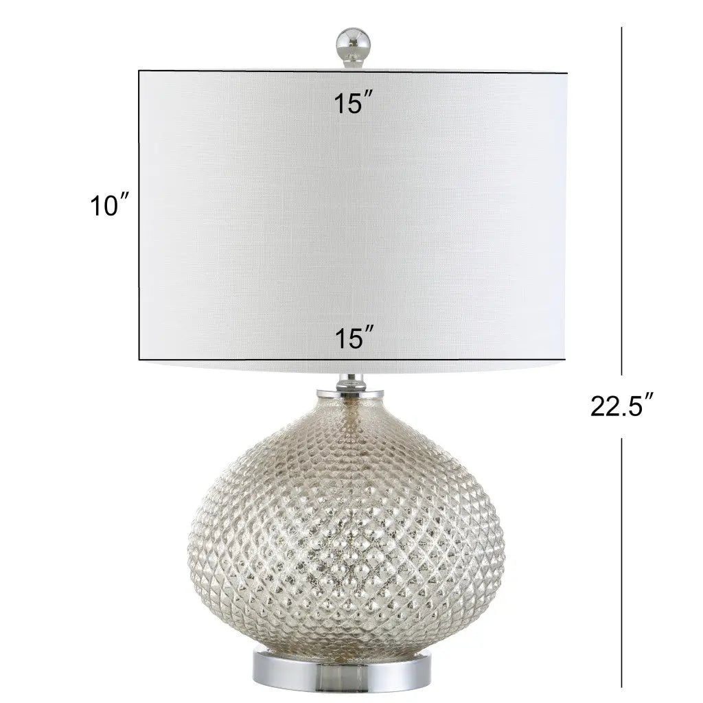 23" Silver Round Table Lamp With Drum Shade Homeroots Lighting