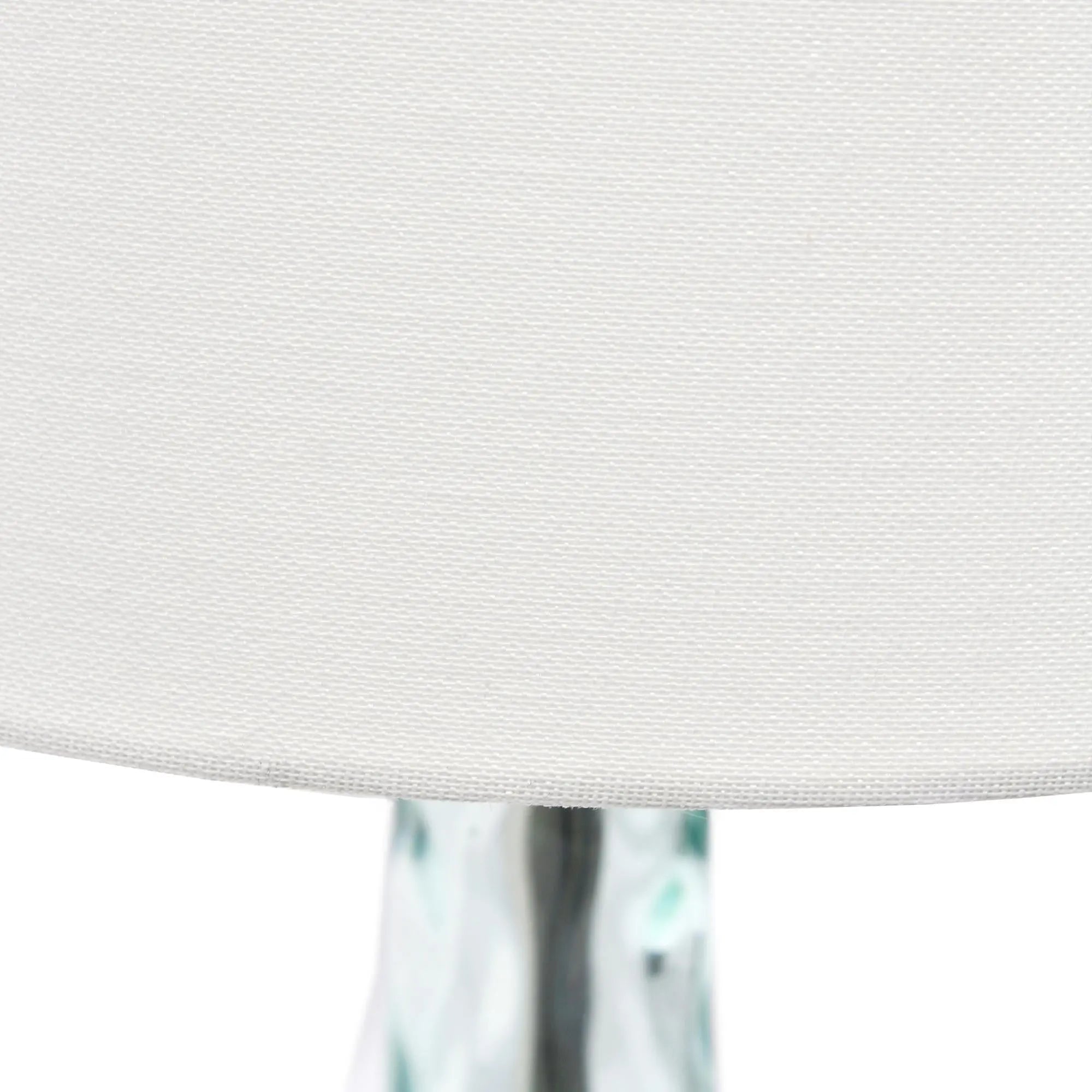 23" Teal Blue Translucent Glass Gourd Table Lamp With Drum Shade Homeroots Lighting