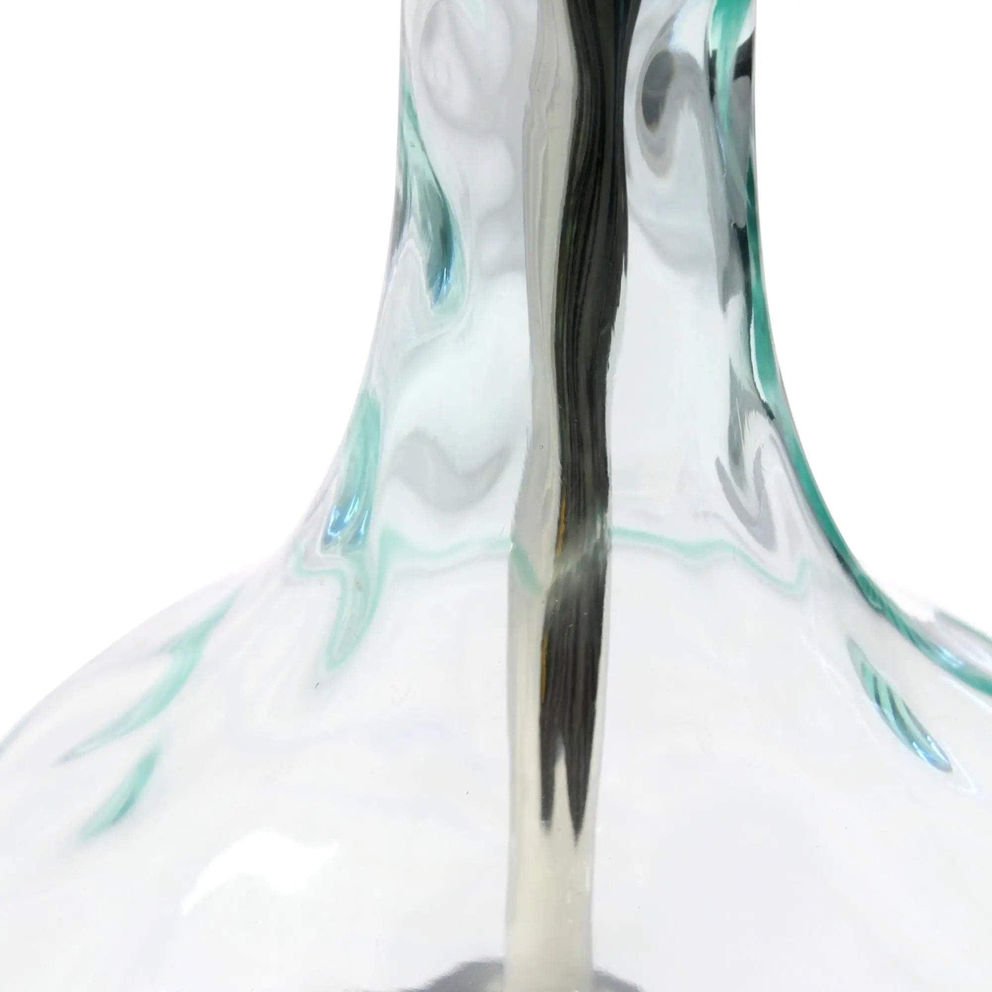 23" Teal Blue Translucent Glass Gourd Table Lamp With Drum Shade Homeroots Lighting
