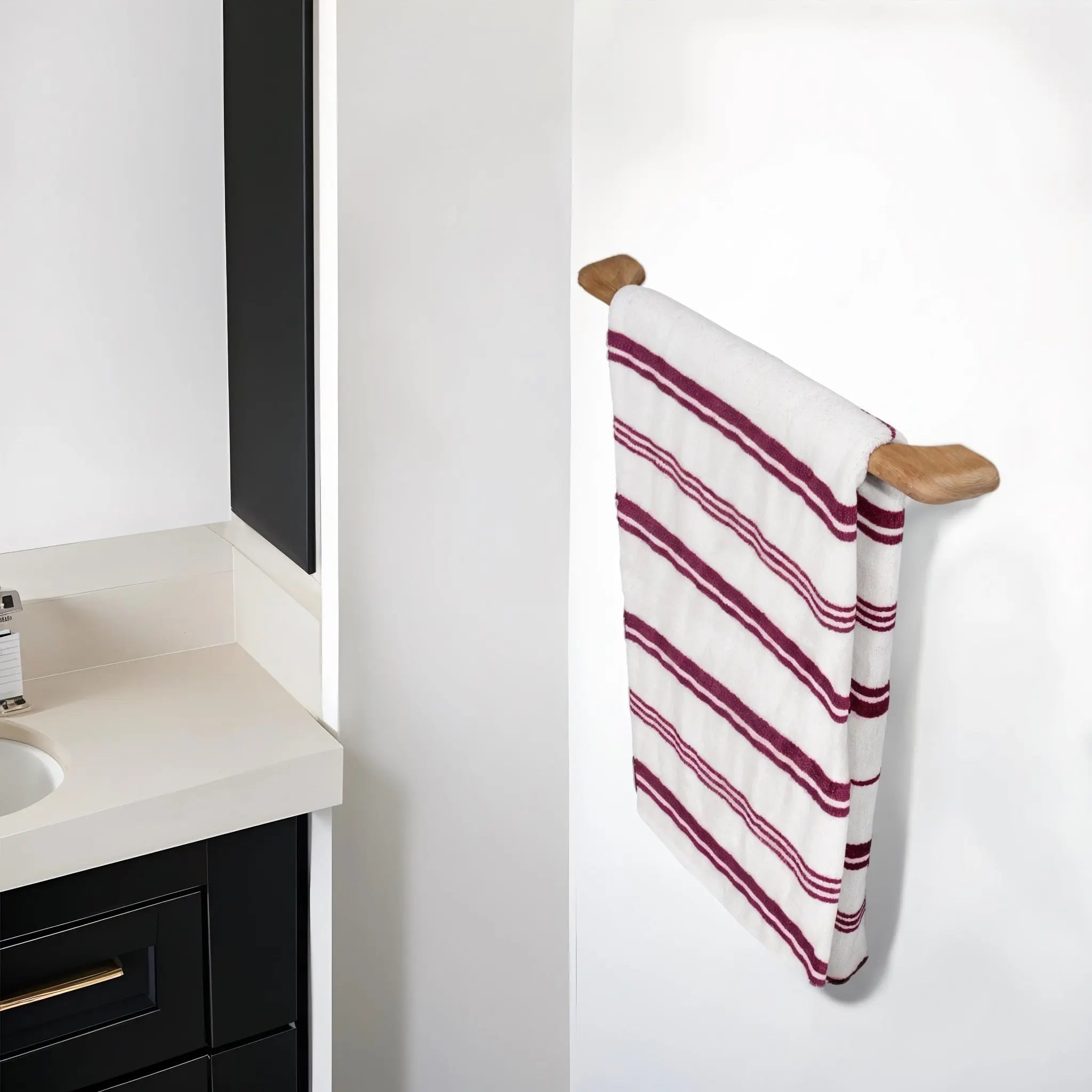 23" Traditional Solid Teak Towel Bar Homeroots Bed & Bath