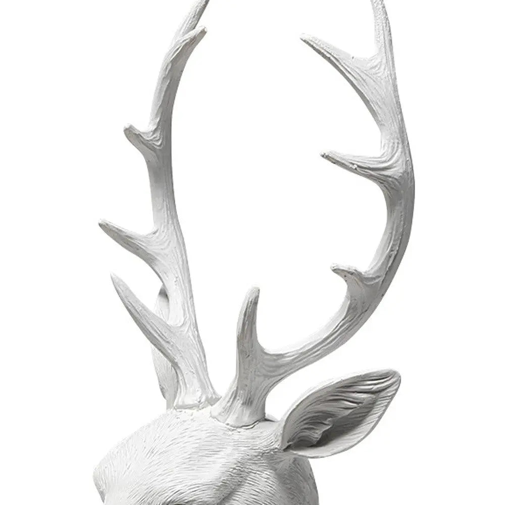 23" White Polyresin Suited Deer Bust Tabletop Sculpture Homeroots Home Decor