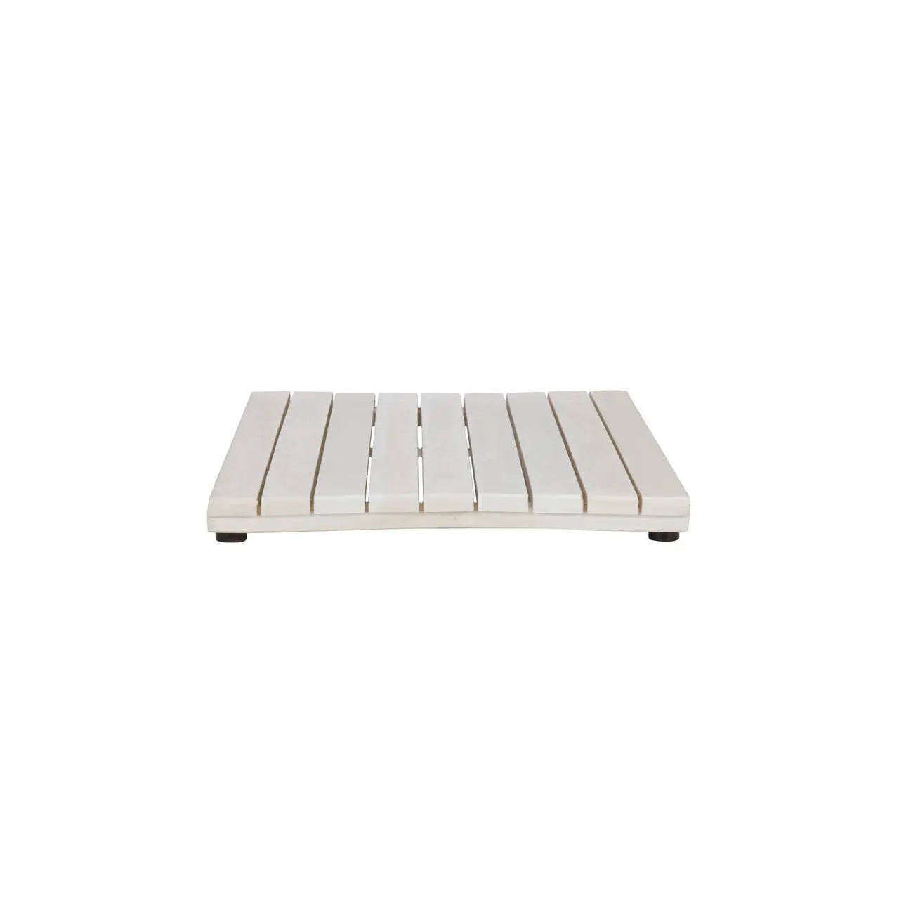 23" White Teak Slat Non Slip Bath Mat Homeroots Bed & Bath