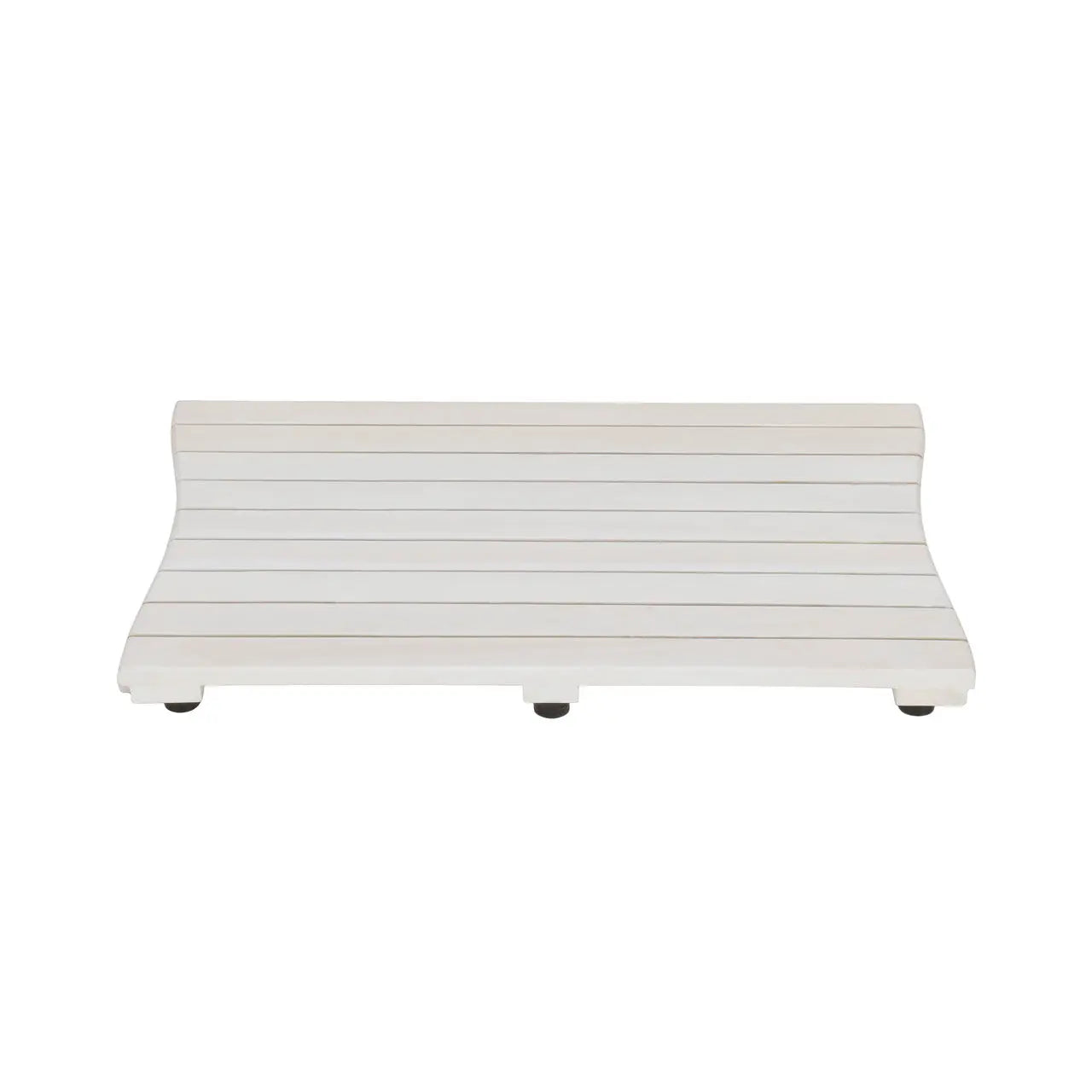 23" White Teak Slat Non Slip Bath Mat Homeroots Bed & Bath