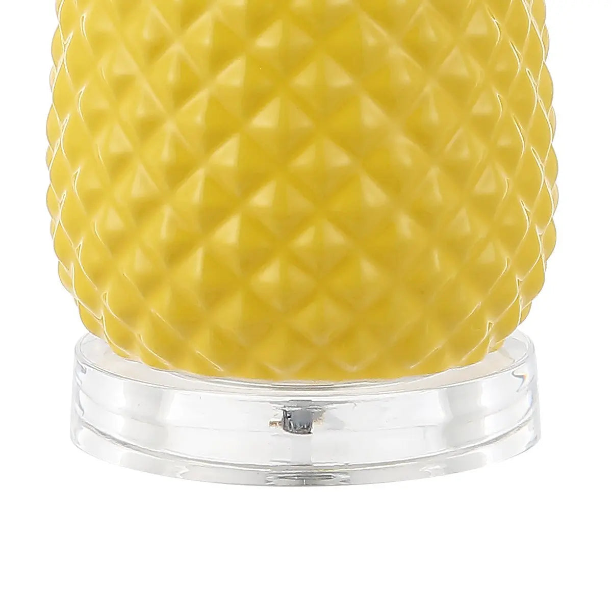 23" Yellow Gold And Clear Ceramic And Acrylic Pineapple Table Lamp With Globe Shade Homeroots Lighting