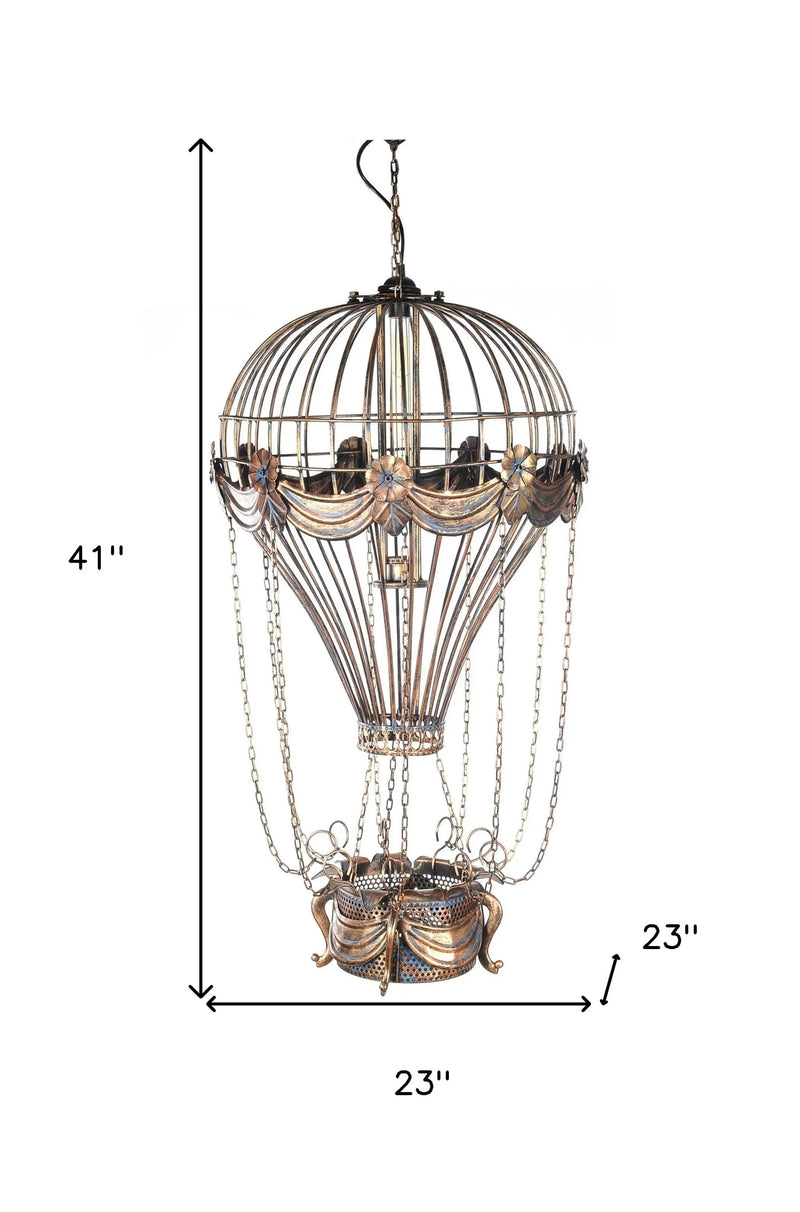 23" x 23" x 41" Vintage Hot Air Balloon Pendant Homeroots Lighting