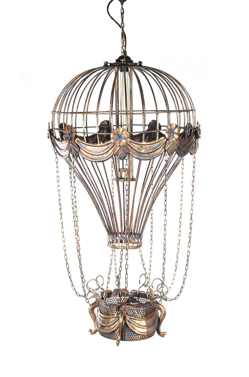 23" x 23" x 41" Vintage Hot Air Balloon Pendant Homeroots Lighting