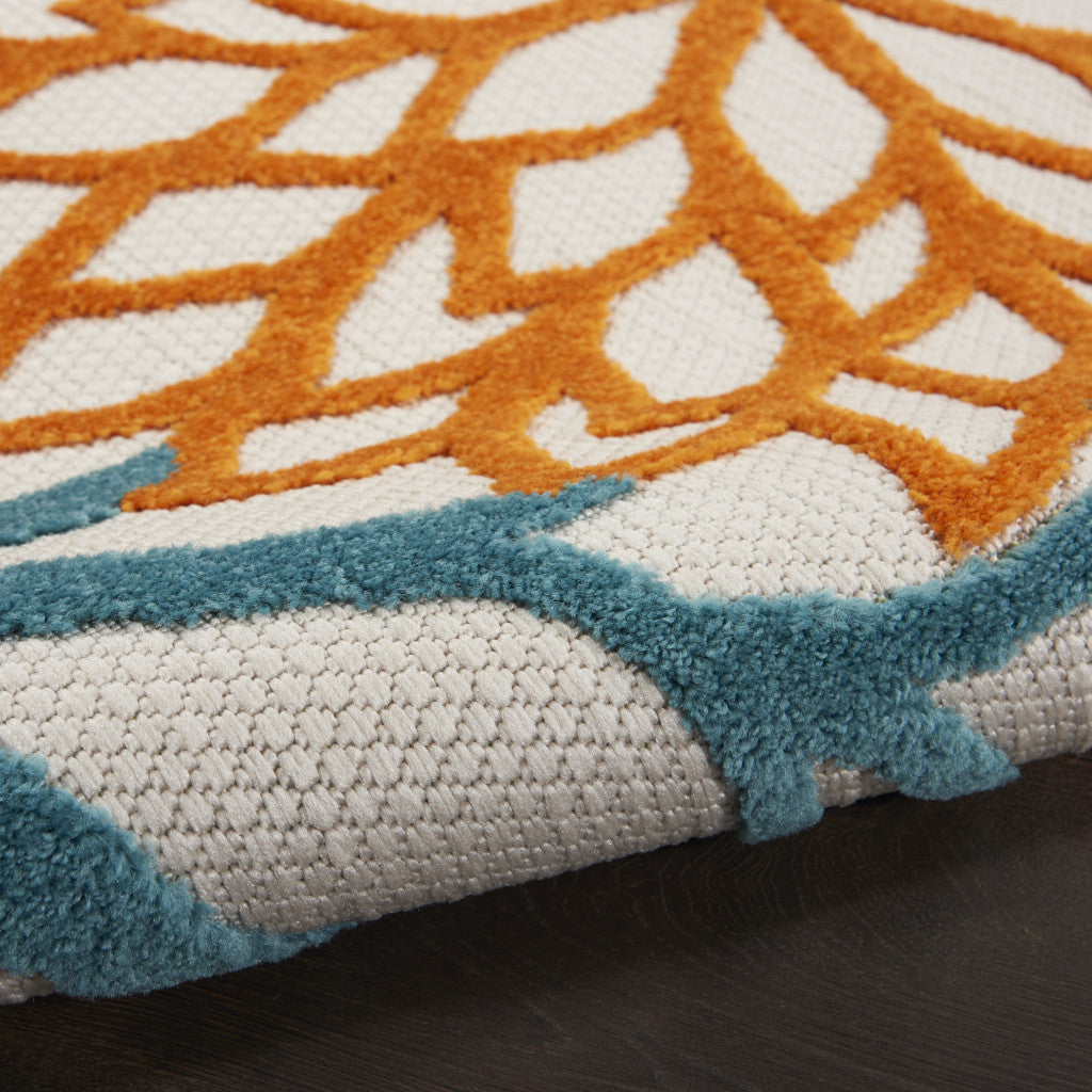 5' X 7' Blue And Yellow Indoor Outdoor Area Rug - GreatEagleInc