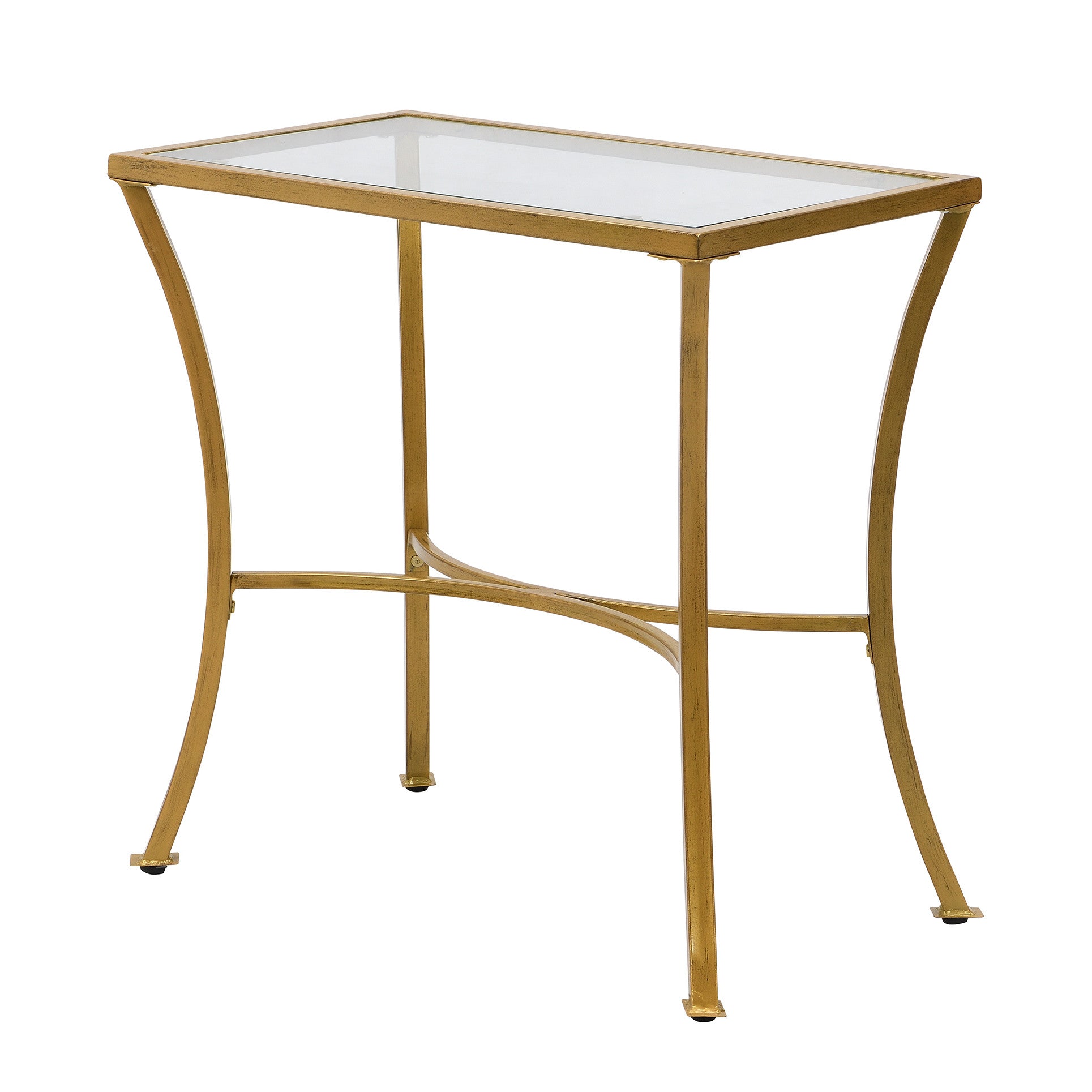 24" Antique Nickel Metal Round End Table Homeroots Living Room