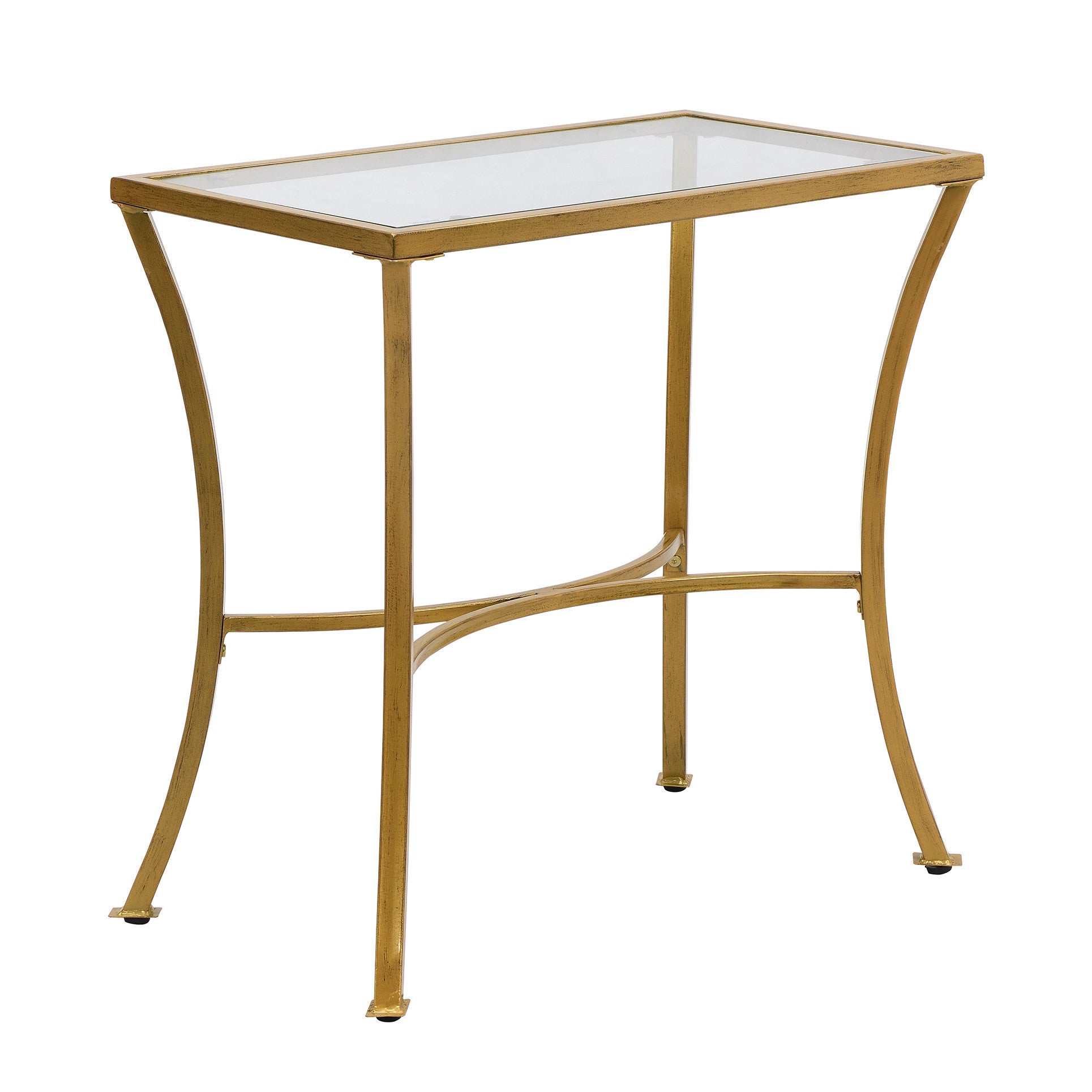 24" Antique Nickel Metal Round End Table Homeroots Living Room