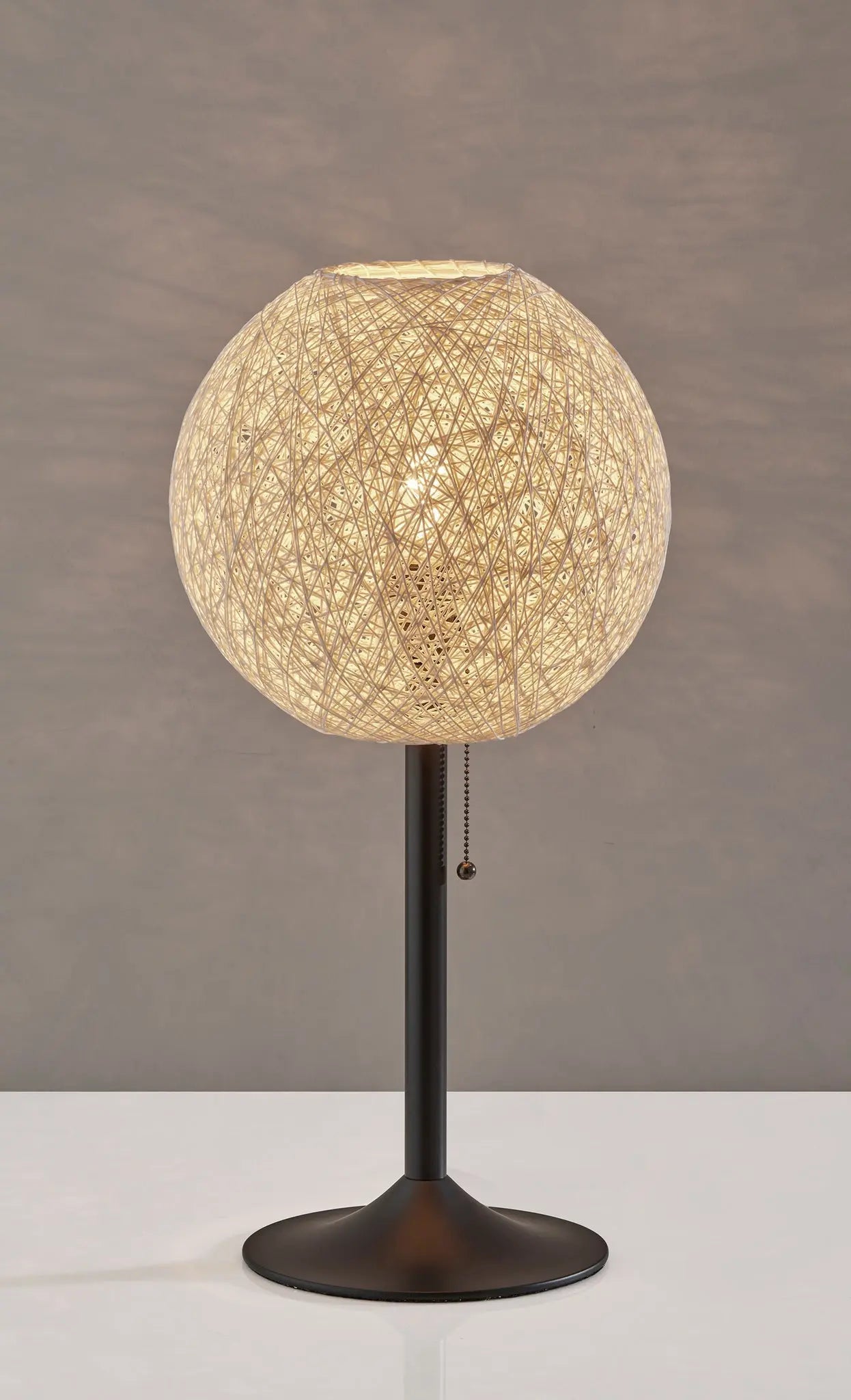 24" Antiqued Bronze Metal Candlestick Table Lamp With Off White Globe Shade - GreatEagleInc